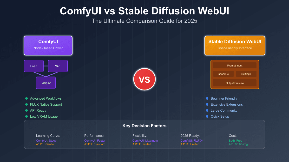 ComfyUI vs Stable Diffusion comparison