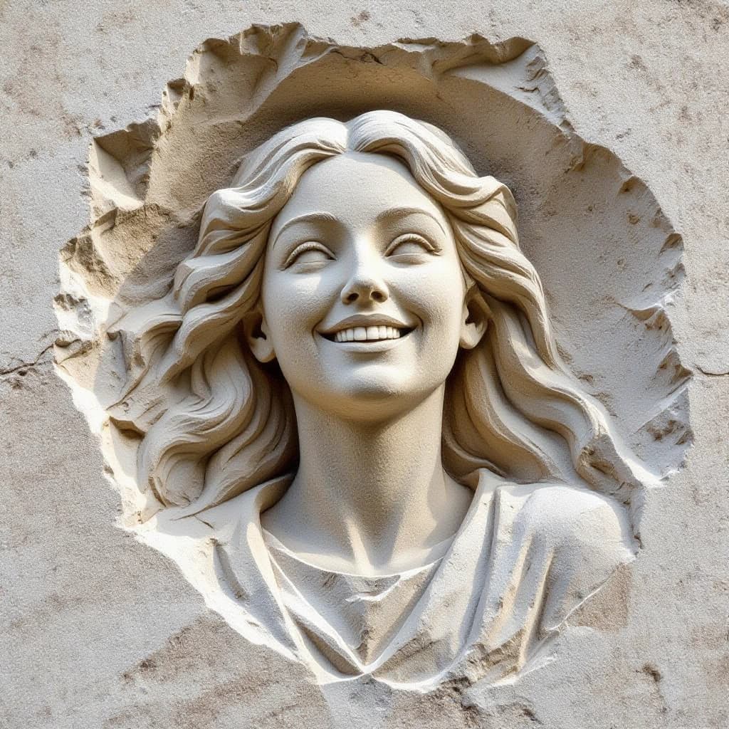 Stone carving aesthetic generated by AI