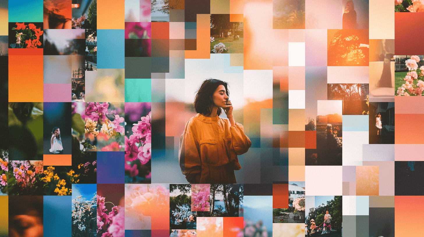 Digital moodboard featuring varied visual elements