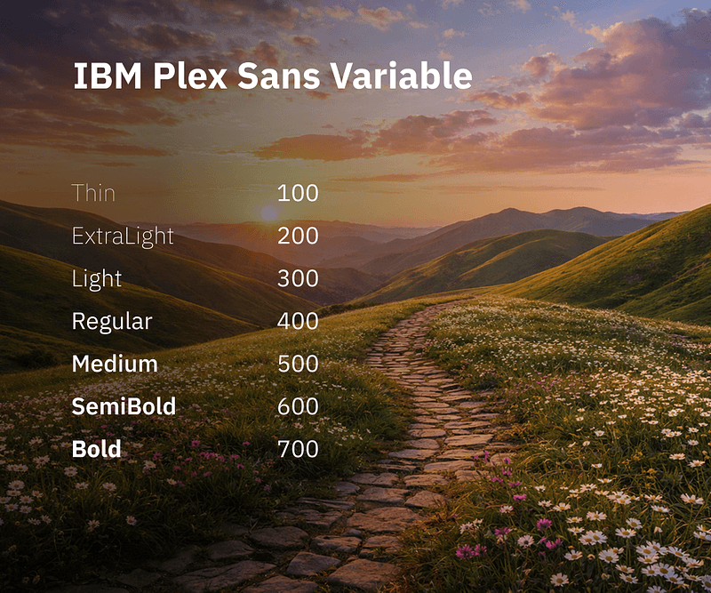 Variable font examples in use
