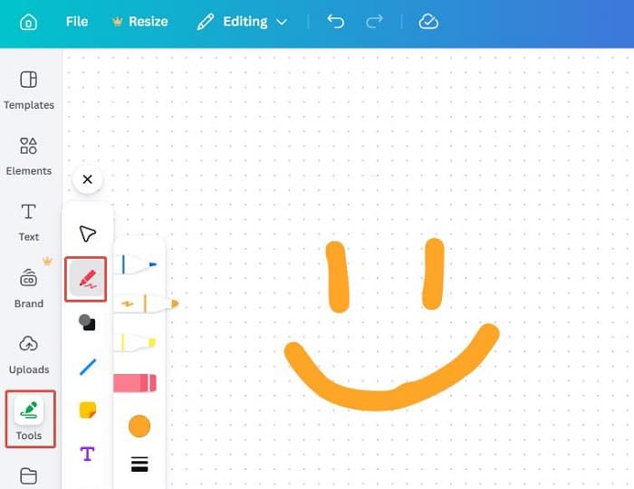 Huion tablet being used with Canva for digital drawing