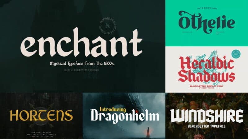 Medieval fonts showcase