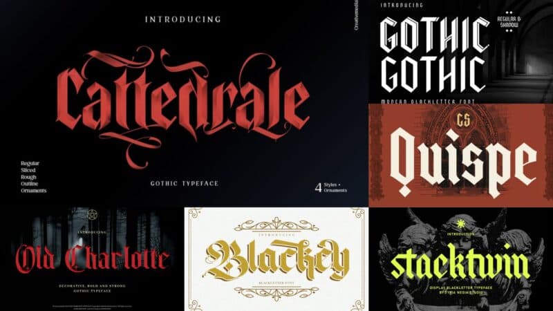 Dark gothic typography in action