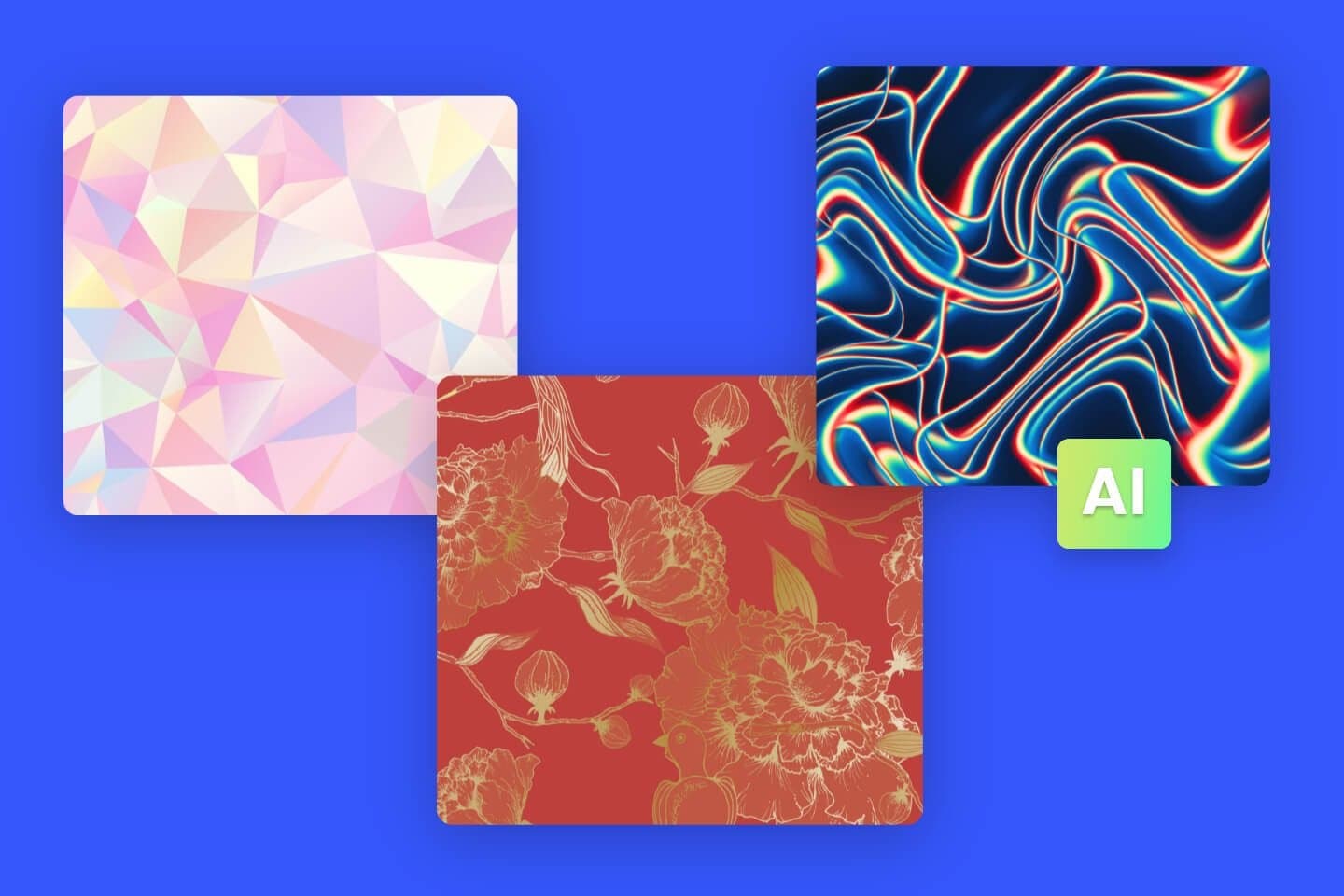 AI-generated pattern examples showcasing various styles and applications