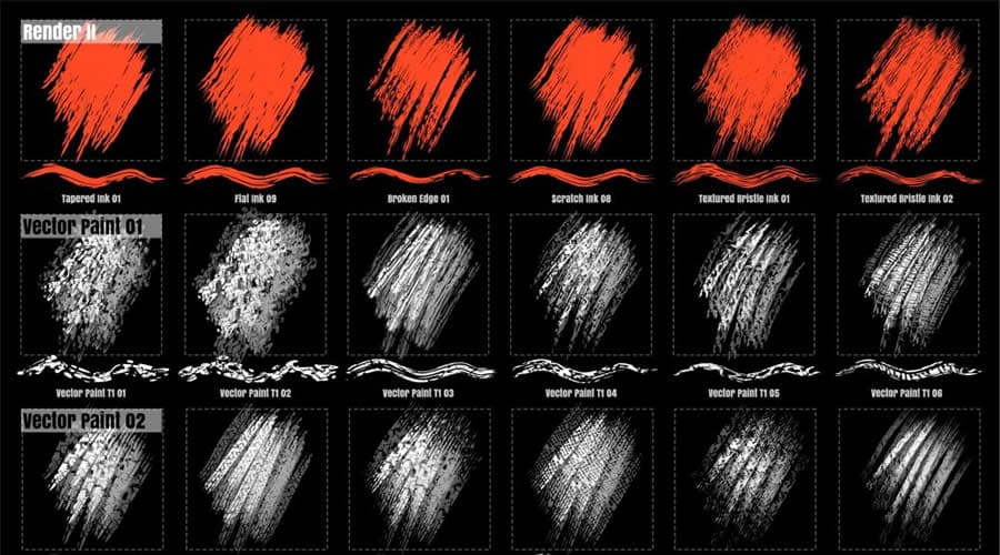 Traditional media brushes