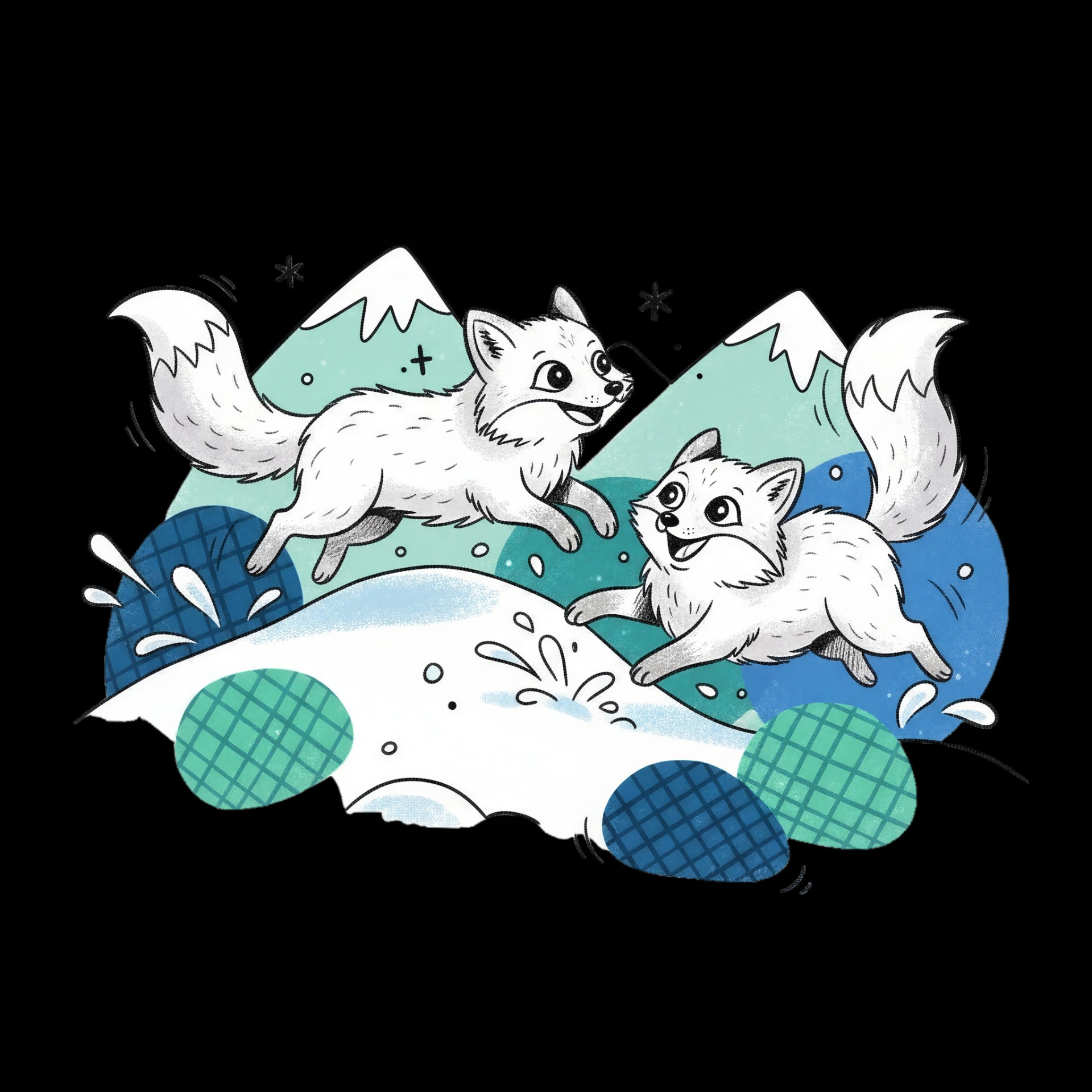 Playful Arctic Foxes