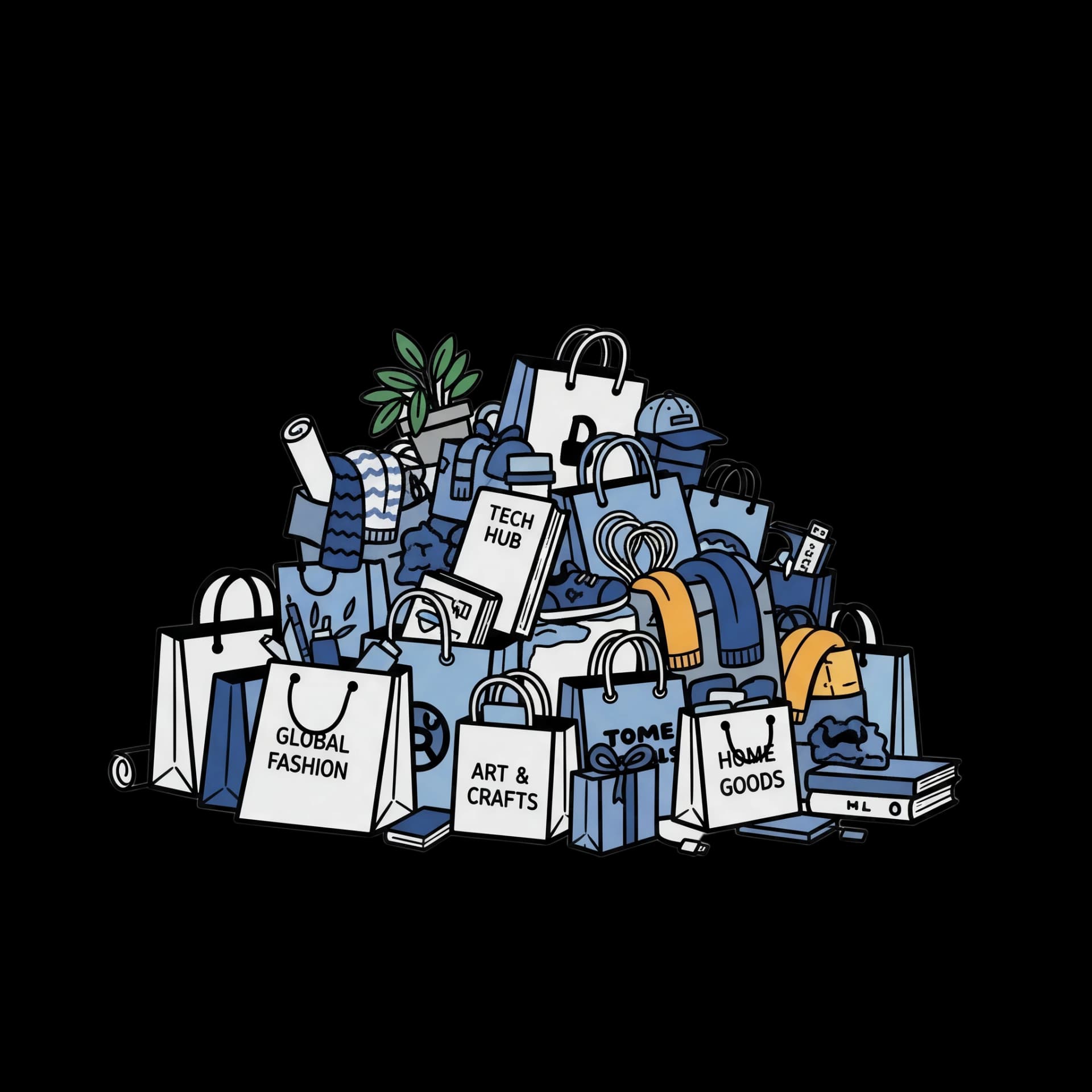 Overflowing Shopping Bags