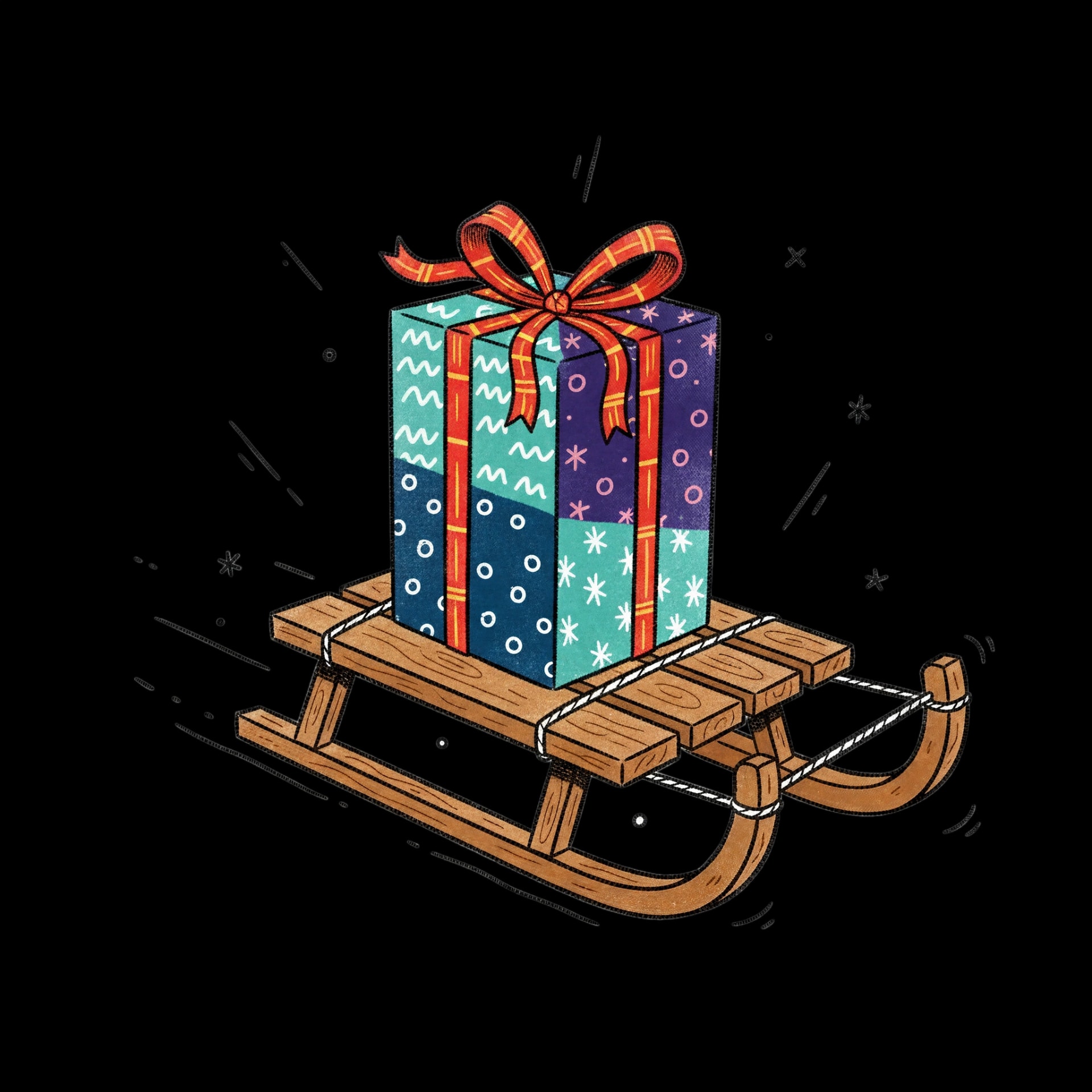 Sled with Present
