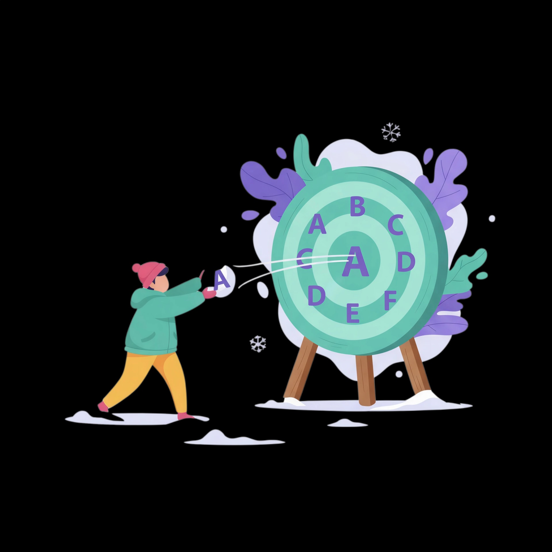 Alphabet Snowball Toss