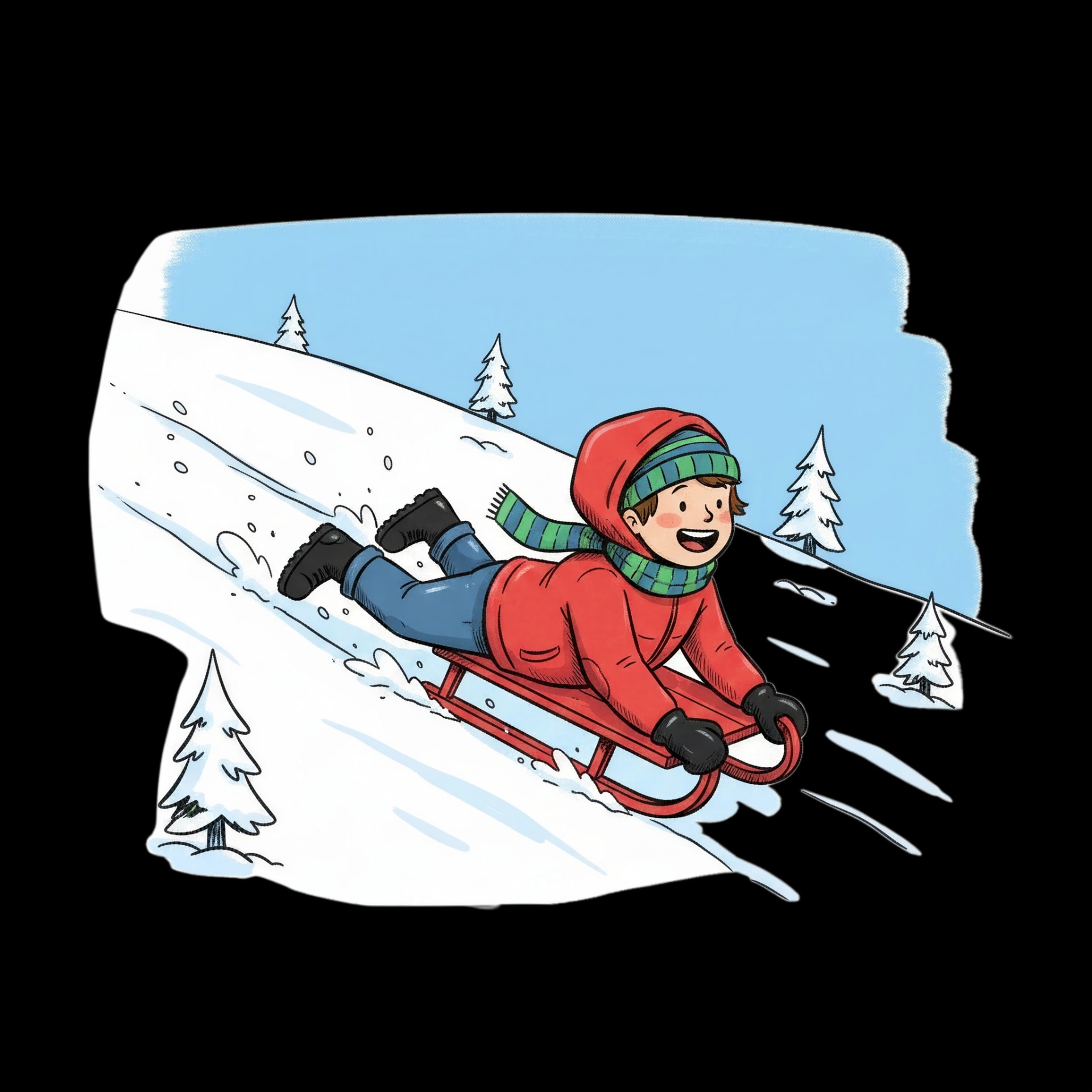 Snowy Sledding Adventure