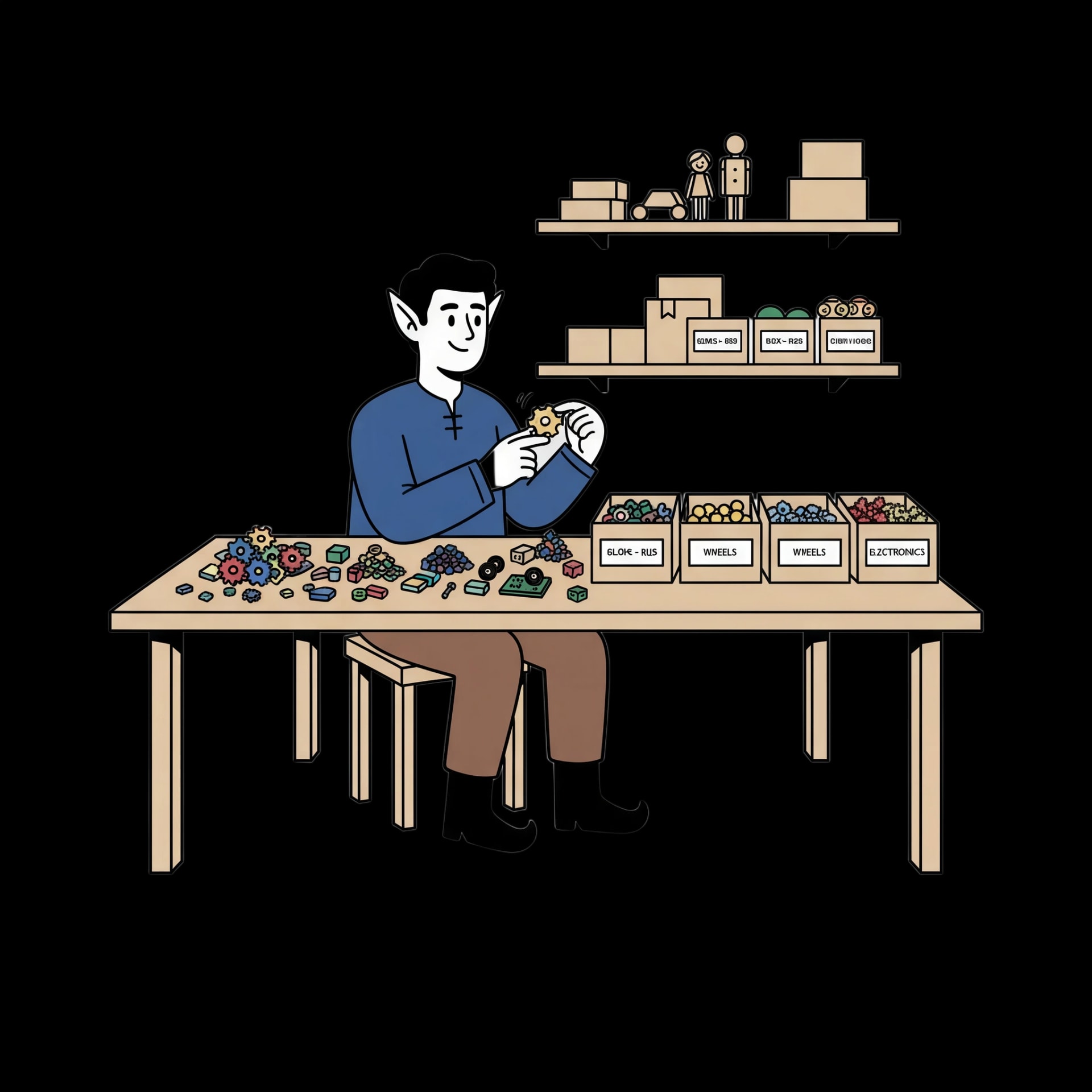 Toy Parts Sorter Elf