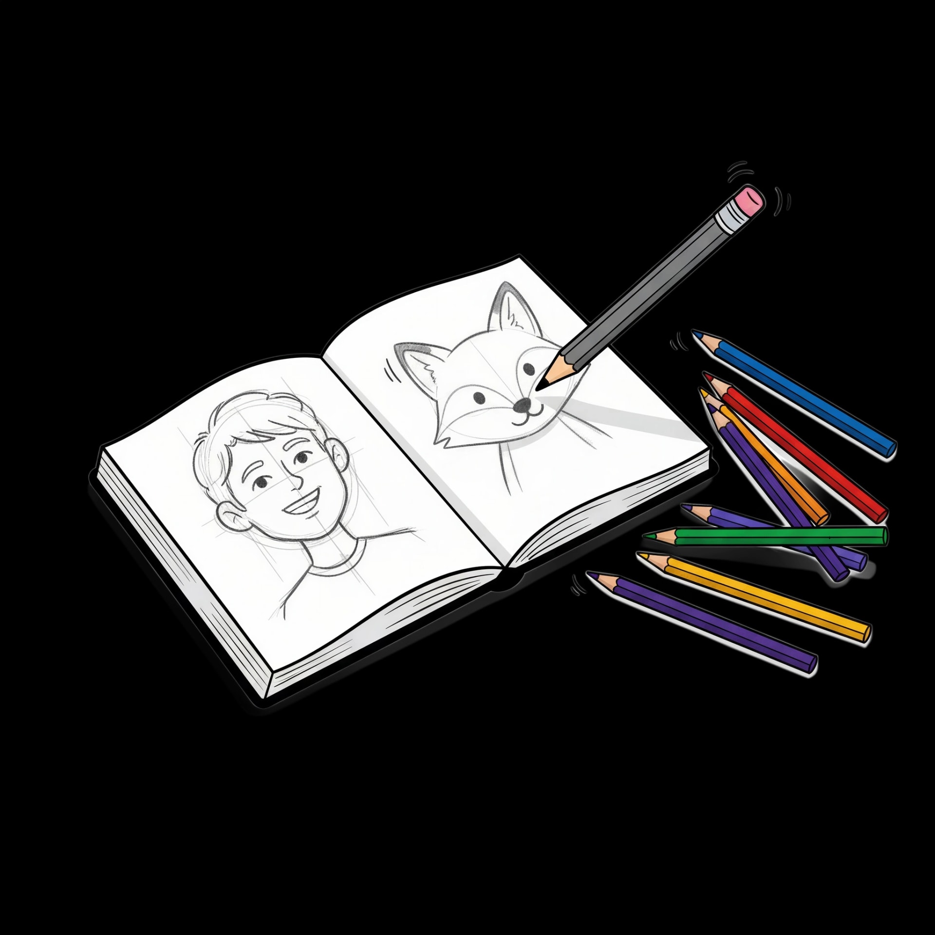 Sketchbook & Pencils