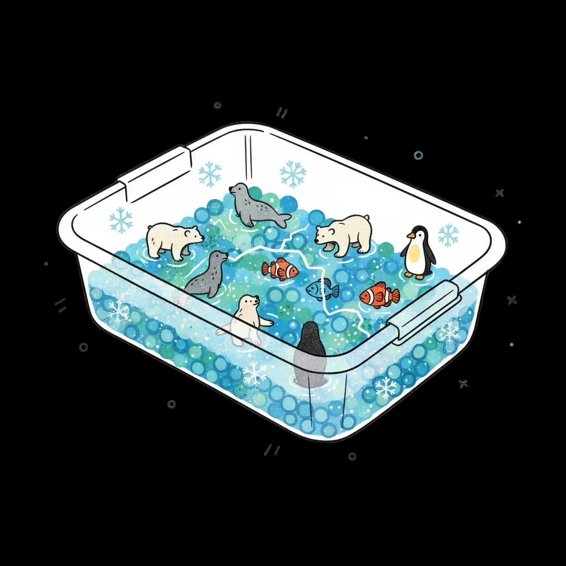 Frozen Pond Sensory Bin