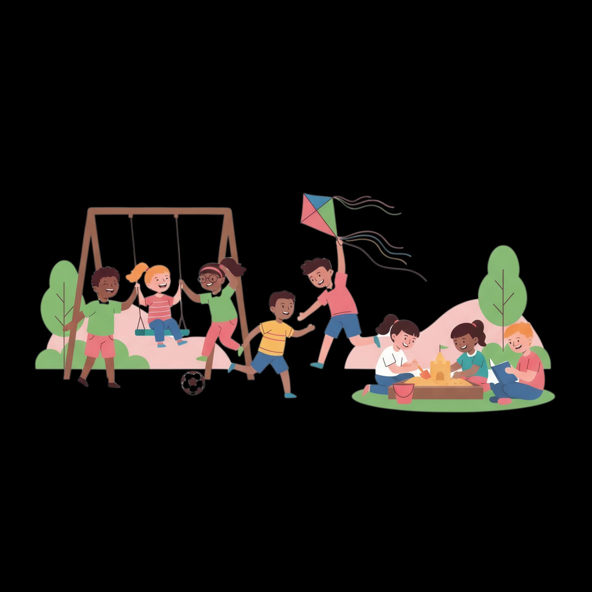 Diverse Children Playing