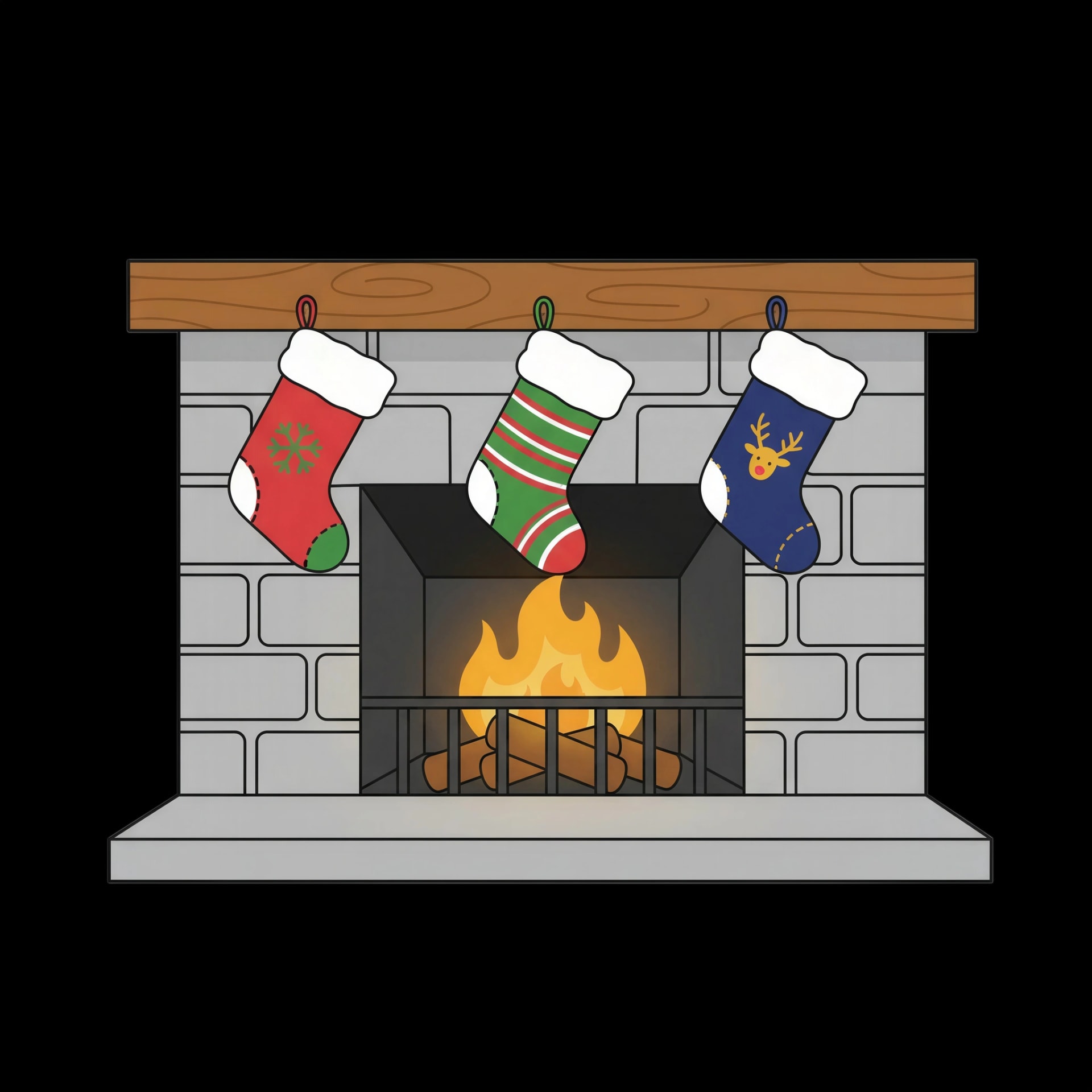 Cozy Fireplace Stockings
