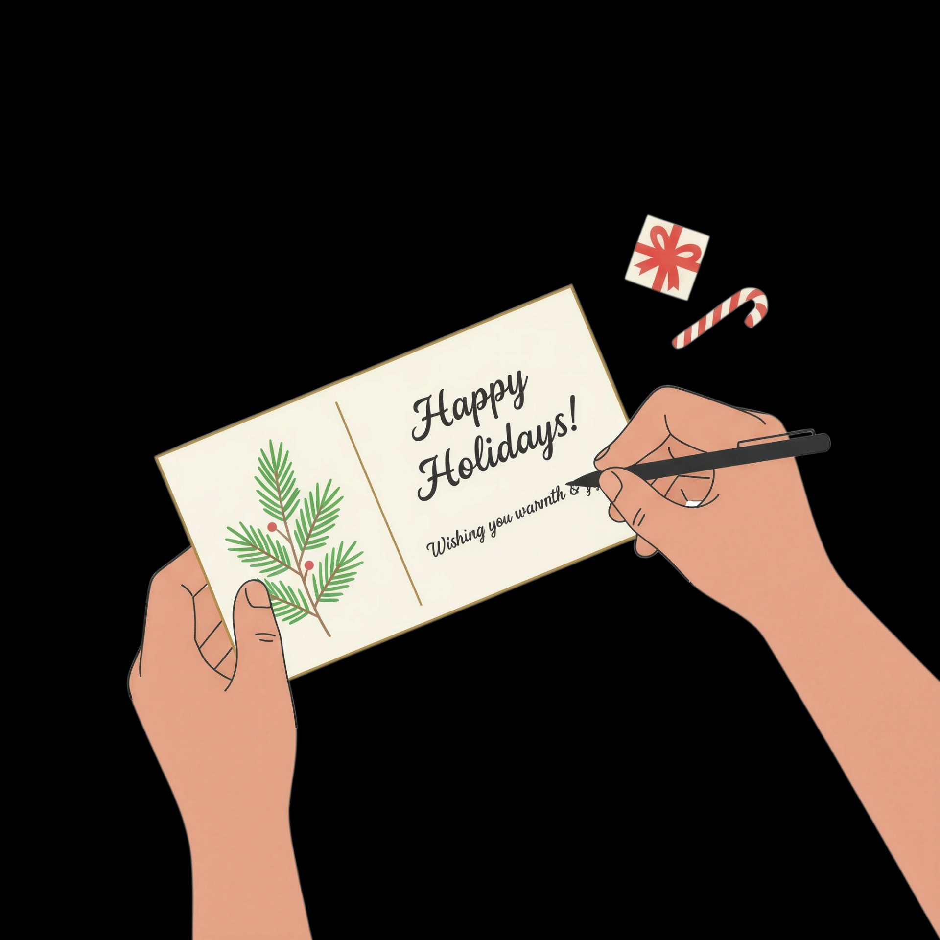 Writing Holiday Card