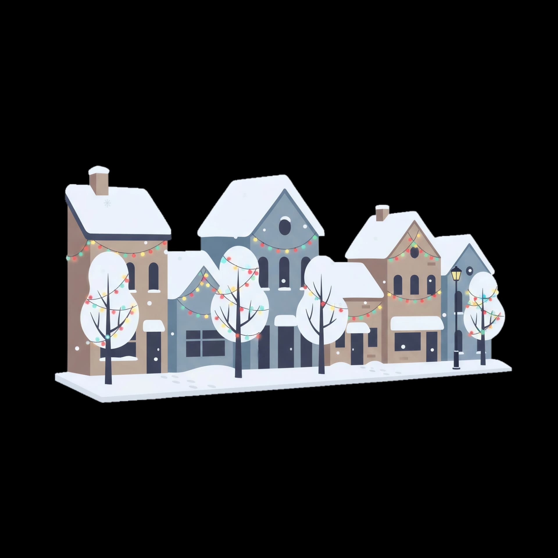 Festive Snowy Street