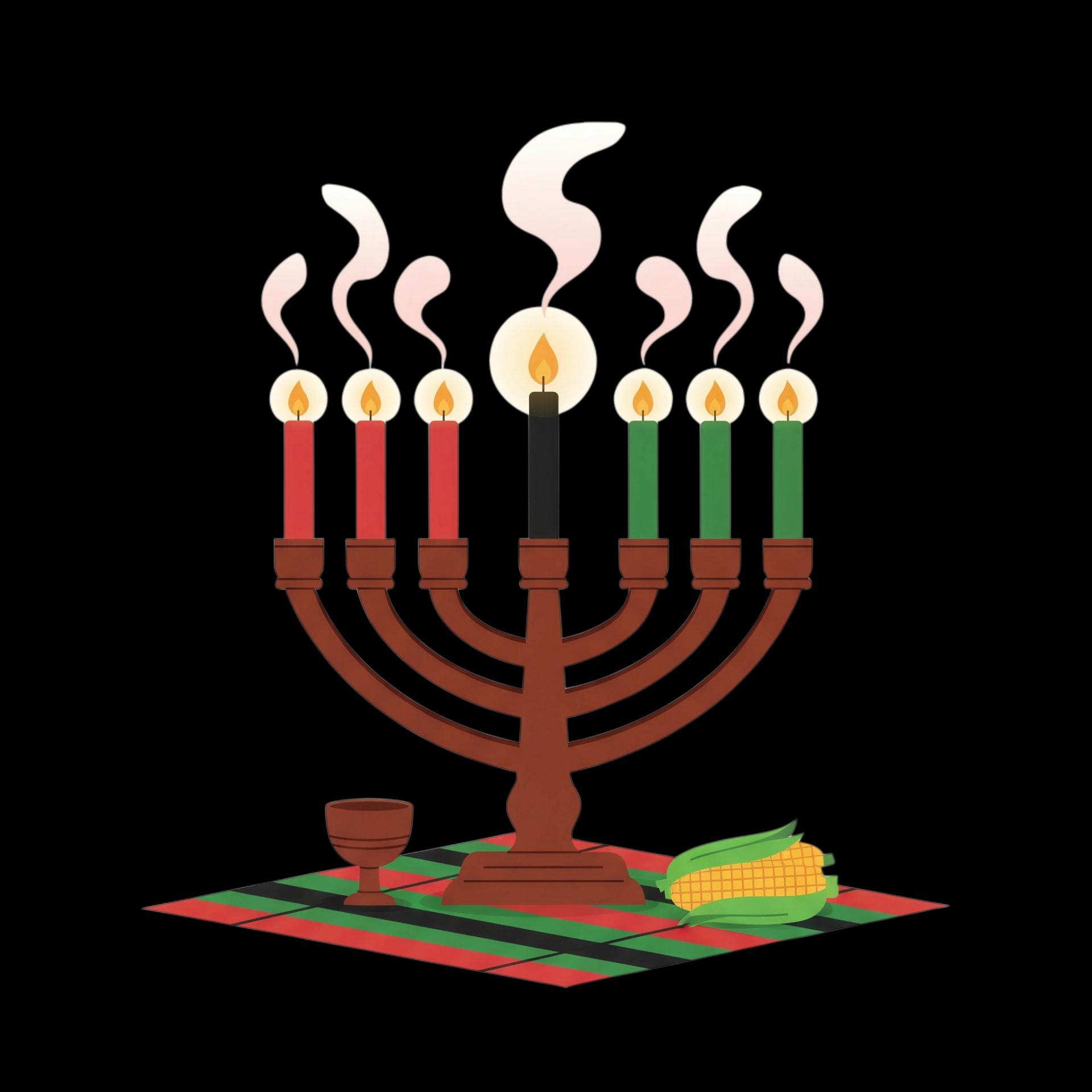Lit Kwanzaa Kinara