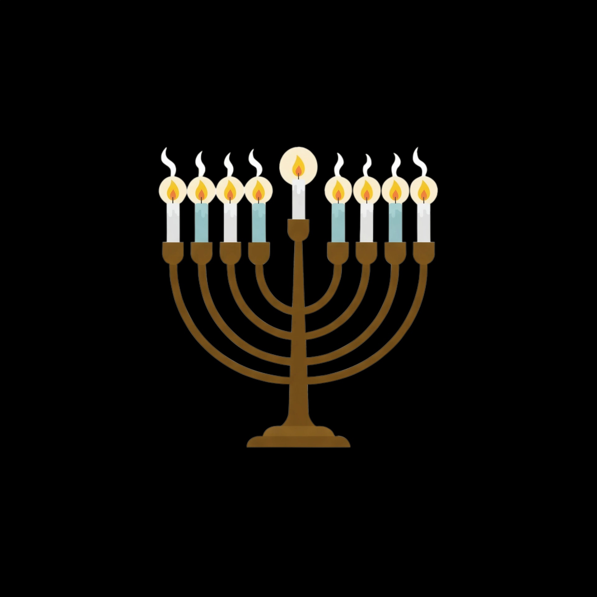 Lit Hanukkah Menorah