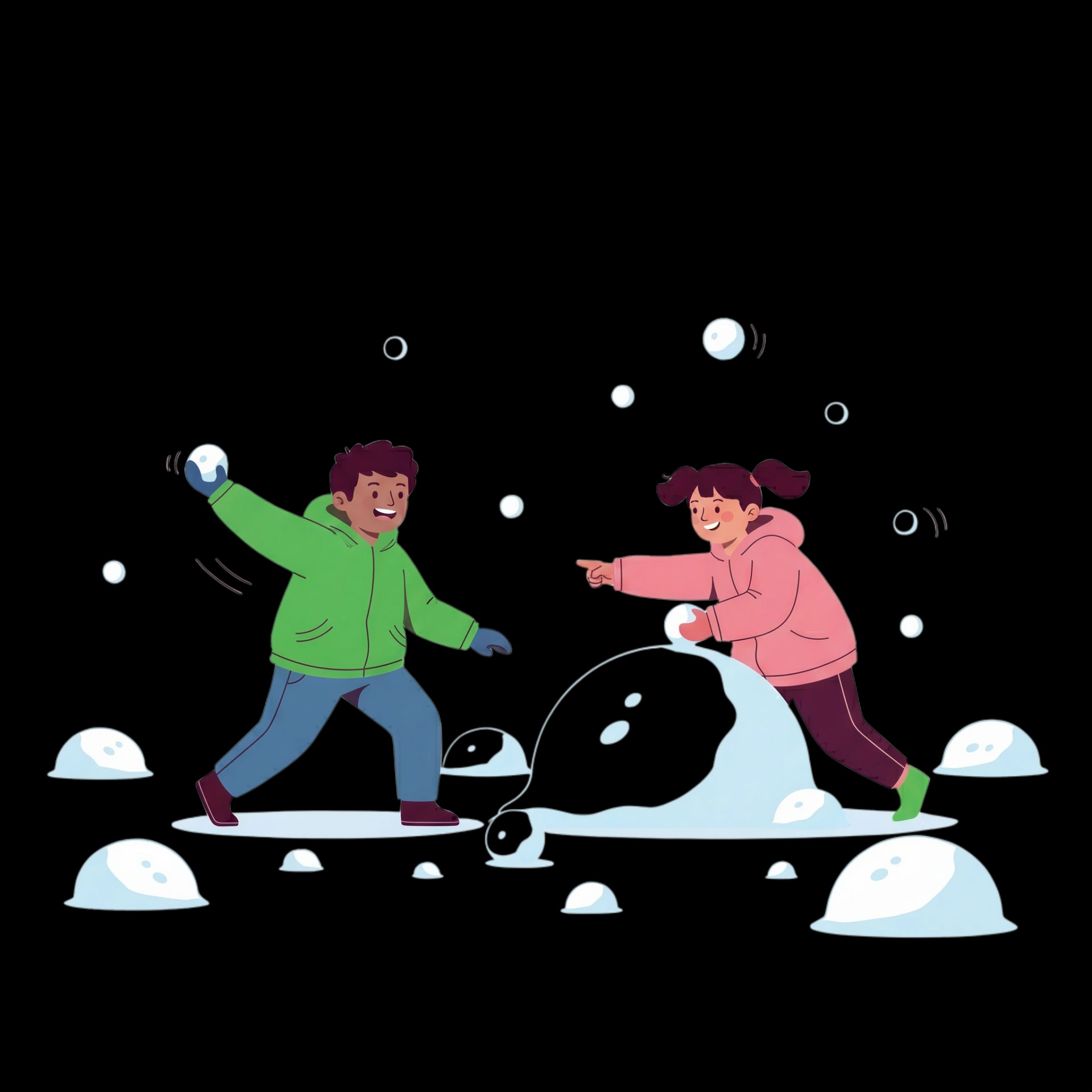 Playful Snowball Fight