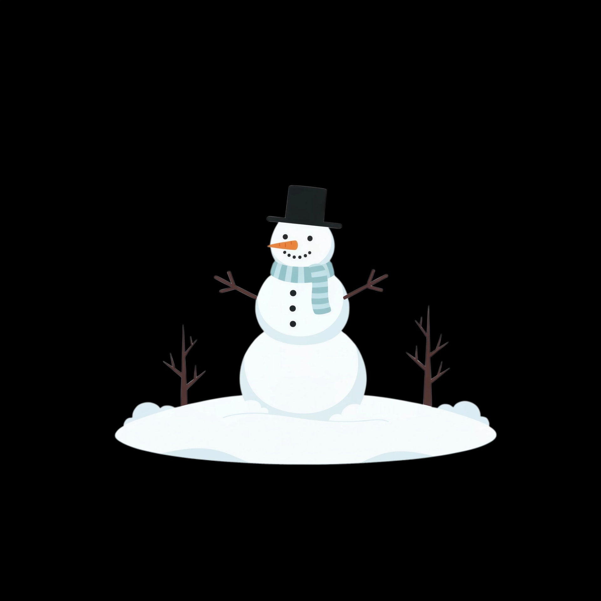 Minimalist Snowman Scene
