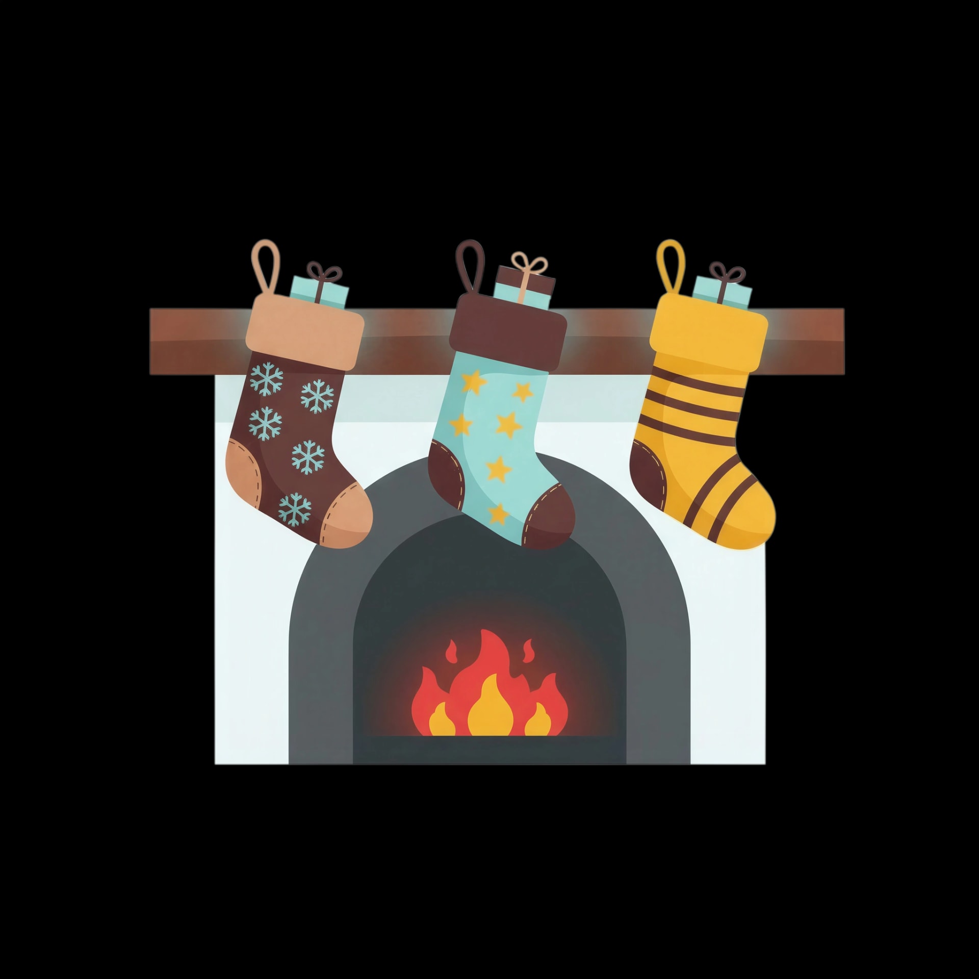 Festive Fireplace Stockings