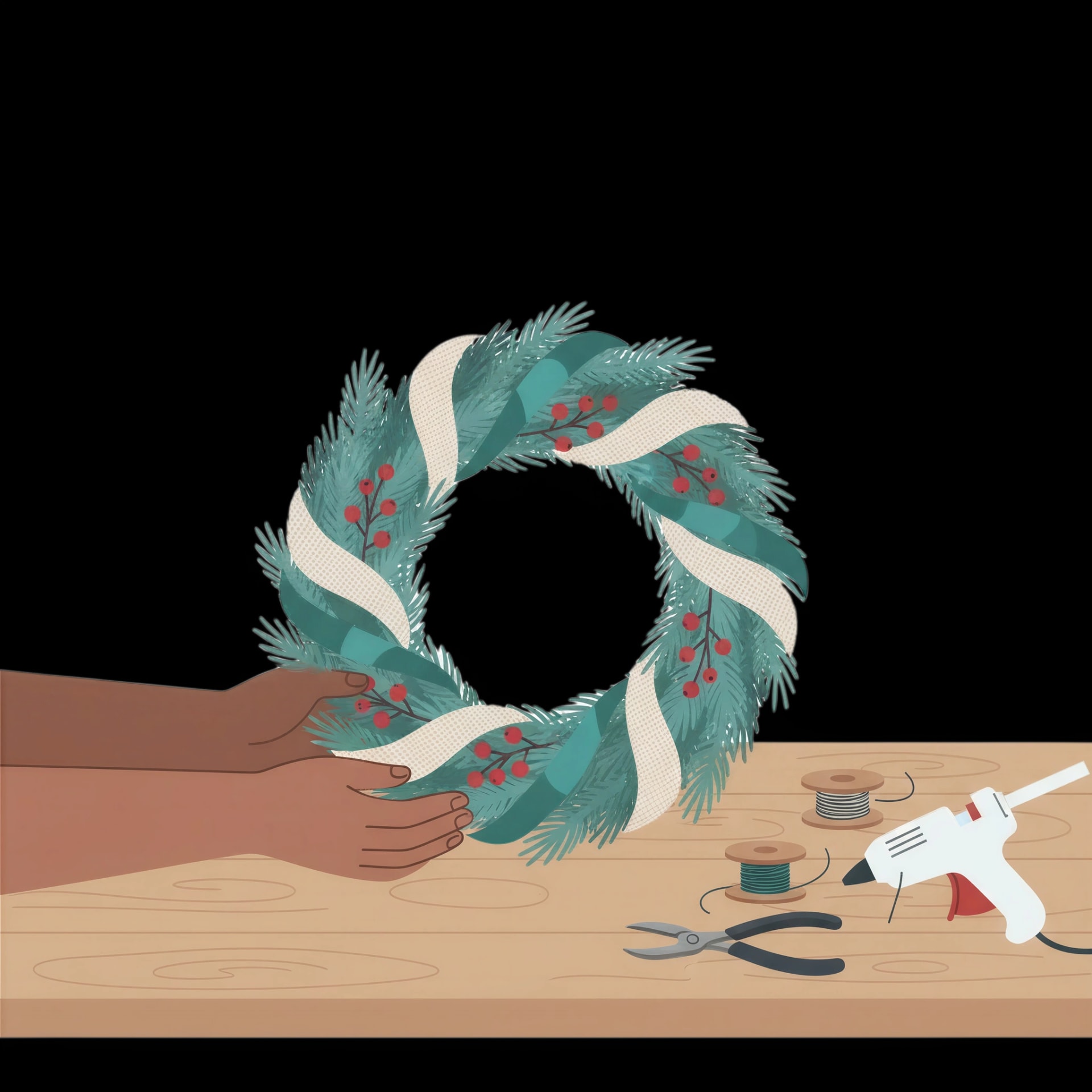 Crafting a Holiday Wreath