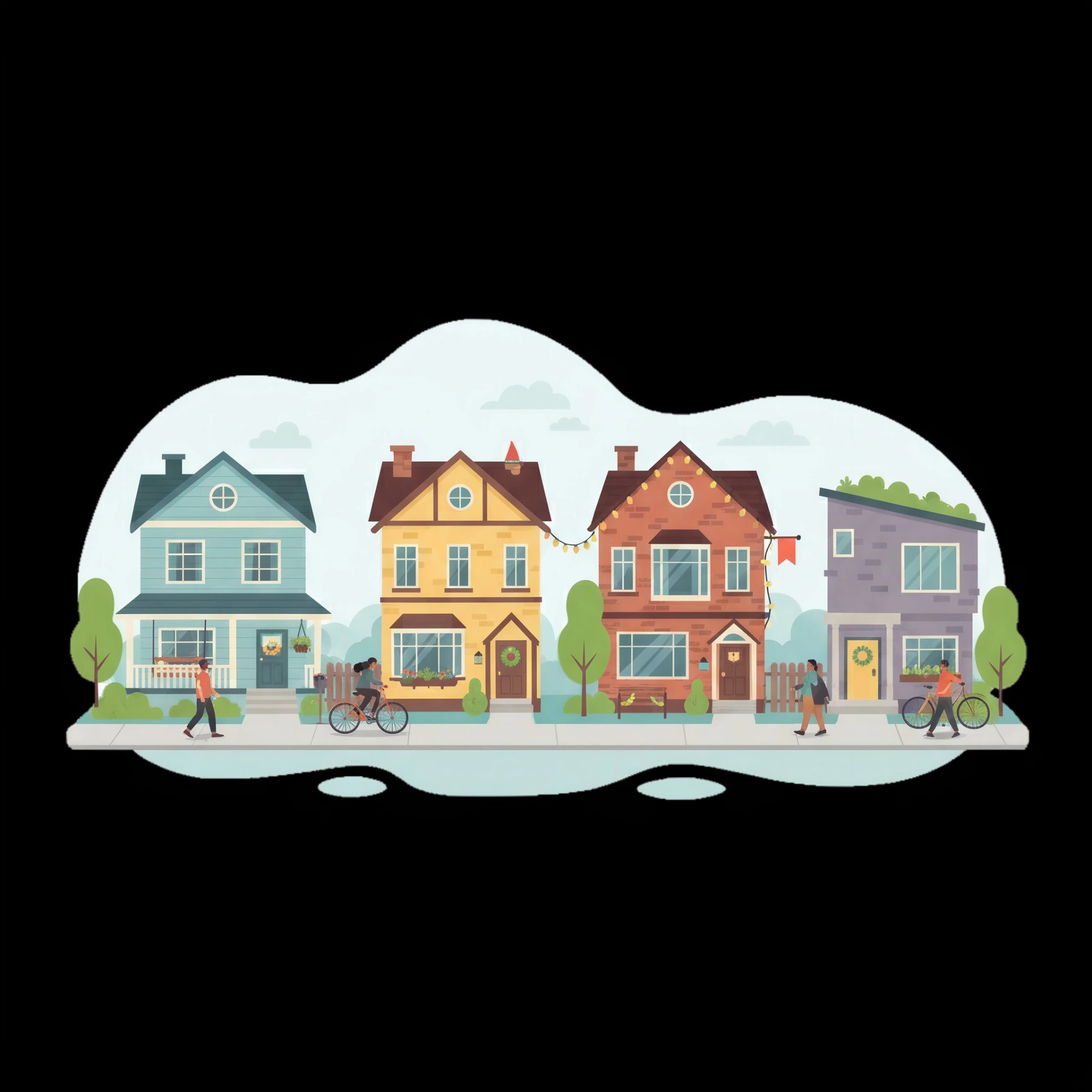 Decorated Neighborhood Street