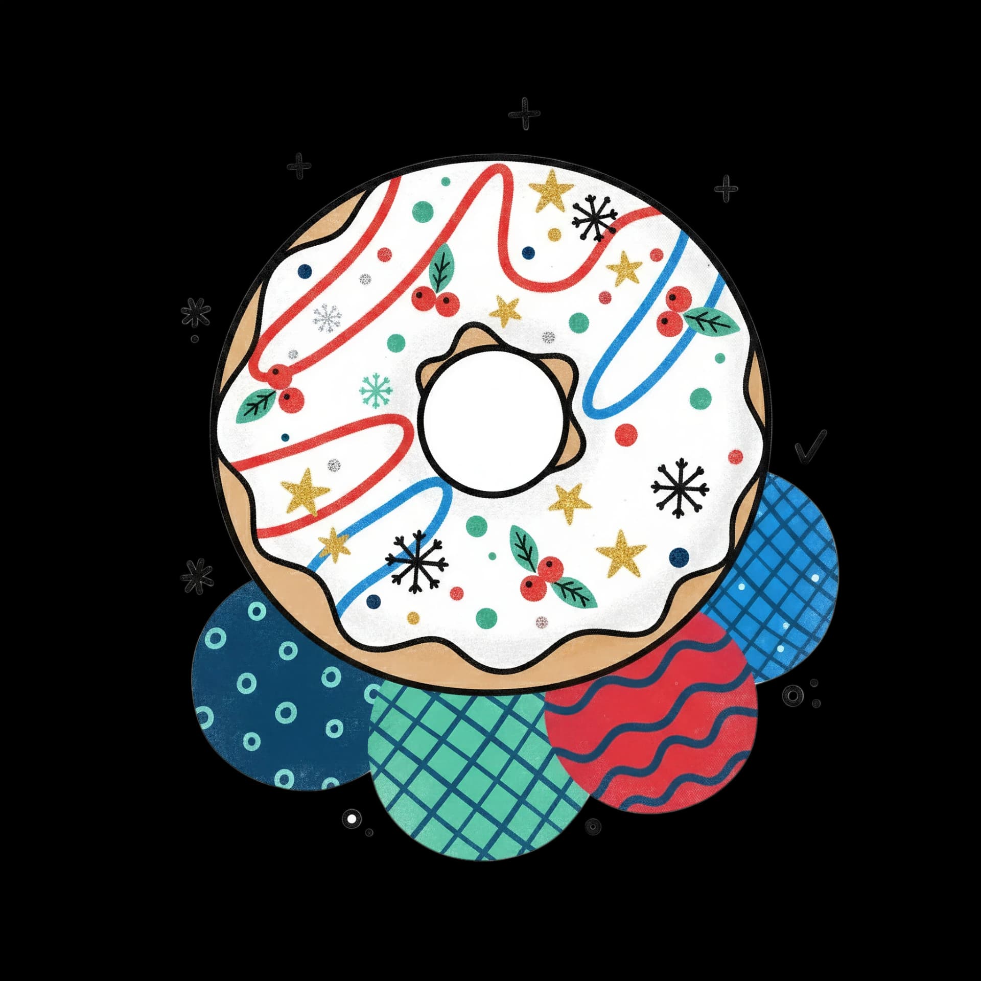 Festive Glazed Donut