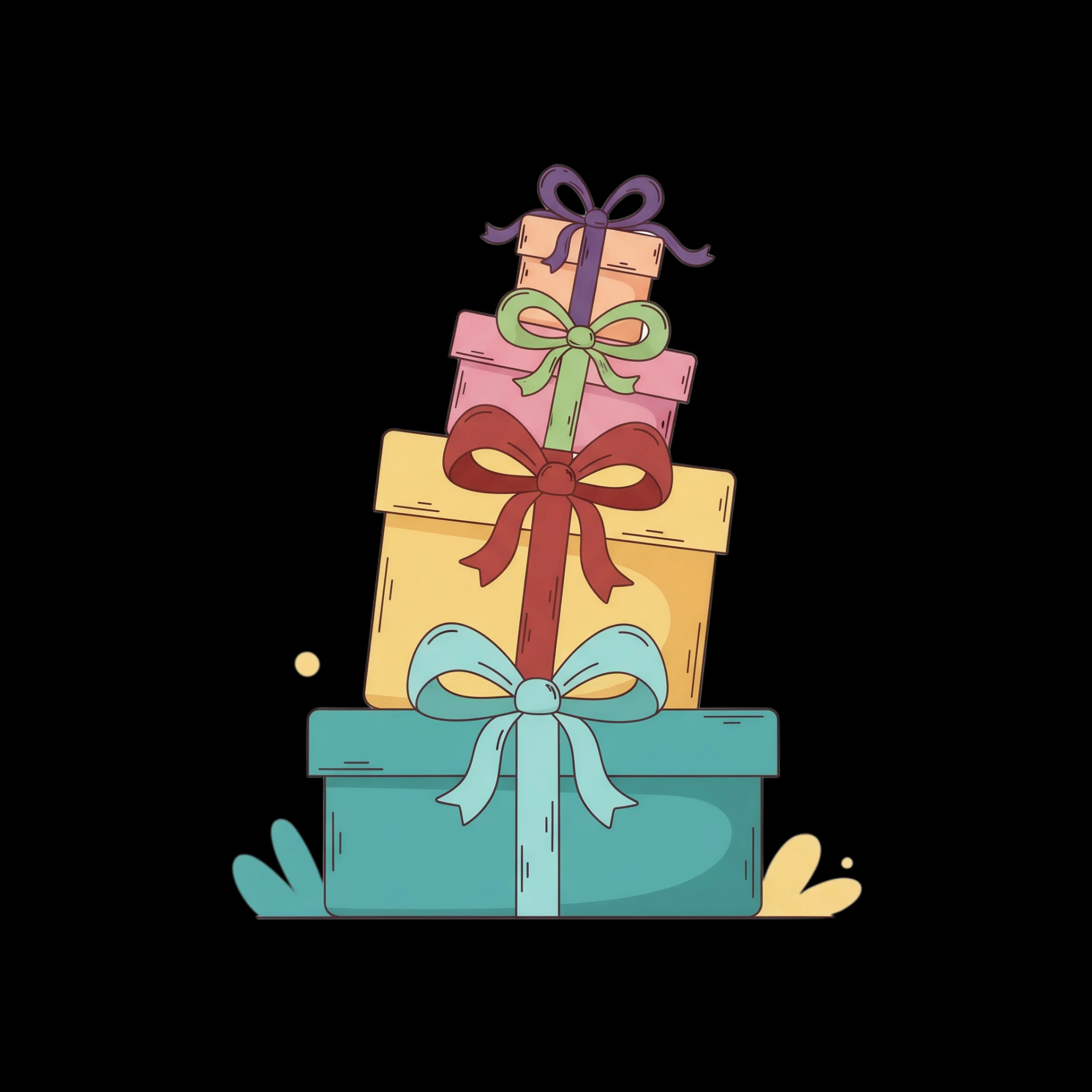 Stacked Holiday Gifts