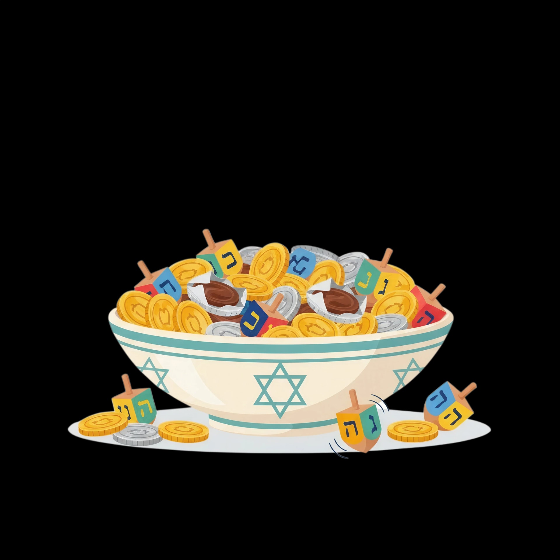 Gelt & Dreidel Bowl