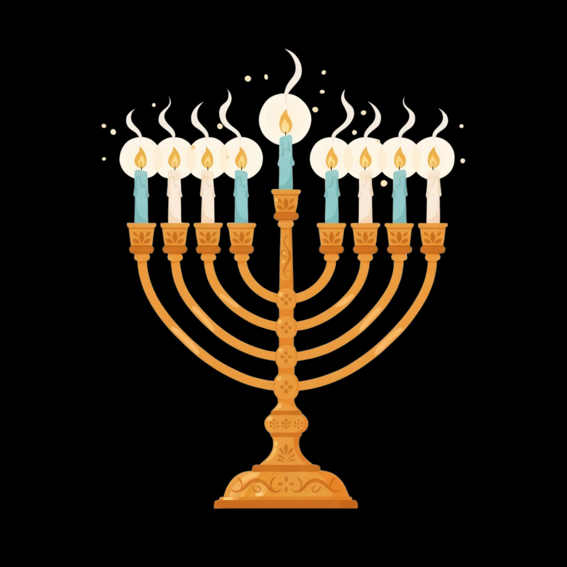 Fully Lit Menorah