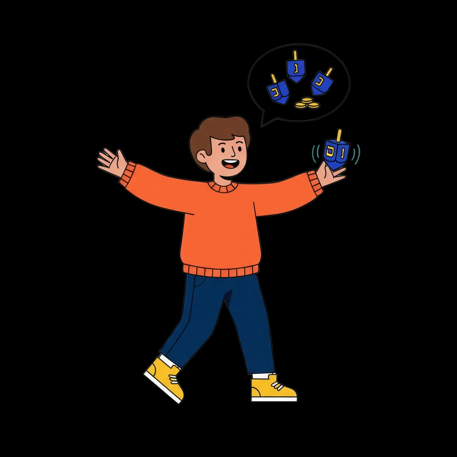 Child Spinning Dreidel