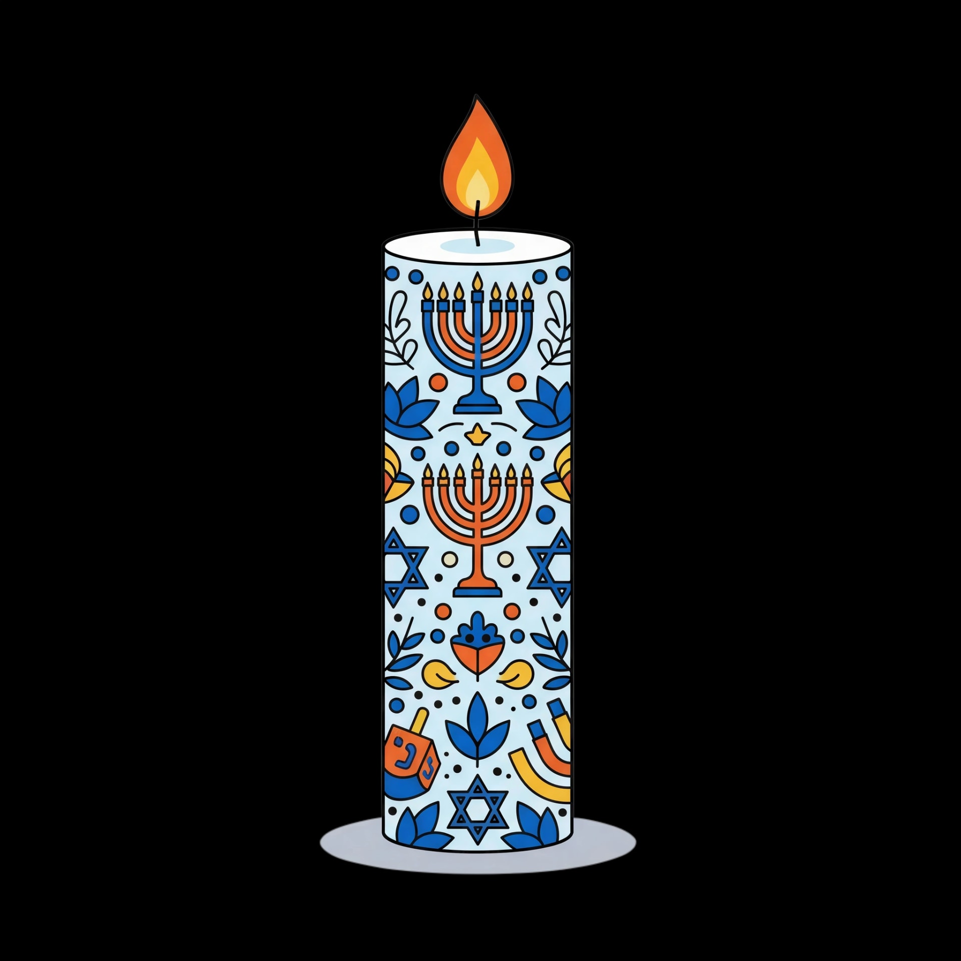Patterned Hanukkah Candle