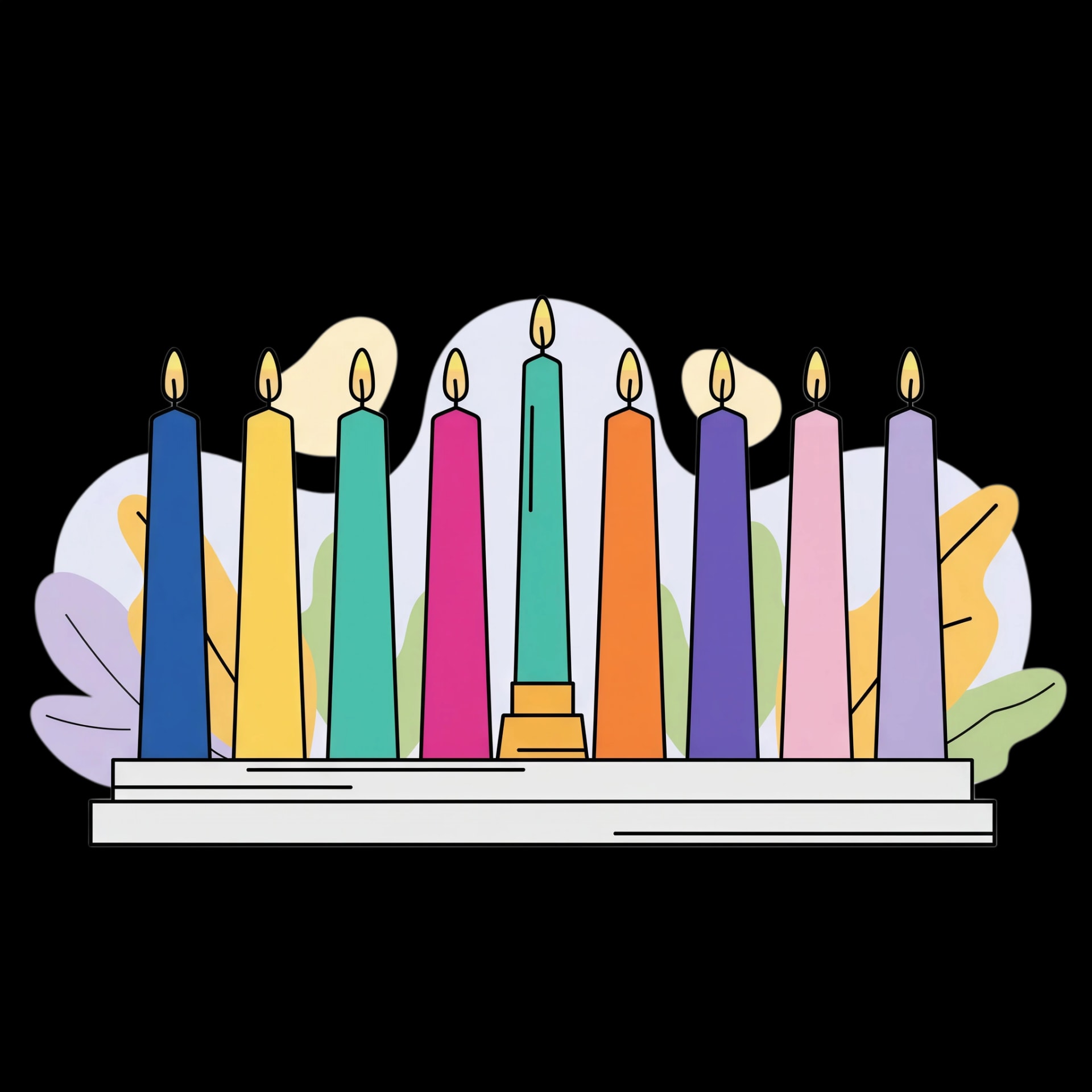 Unlit Hanukkah Candles