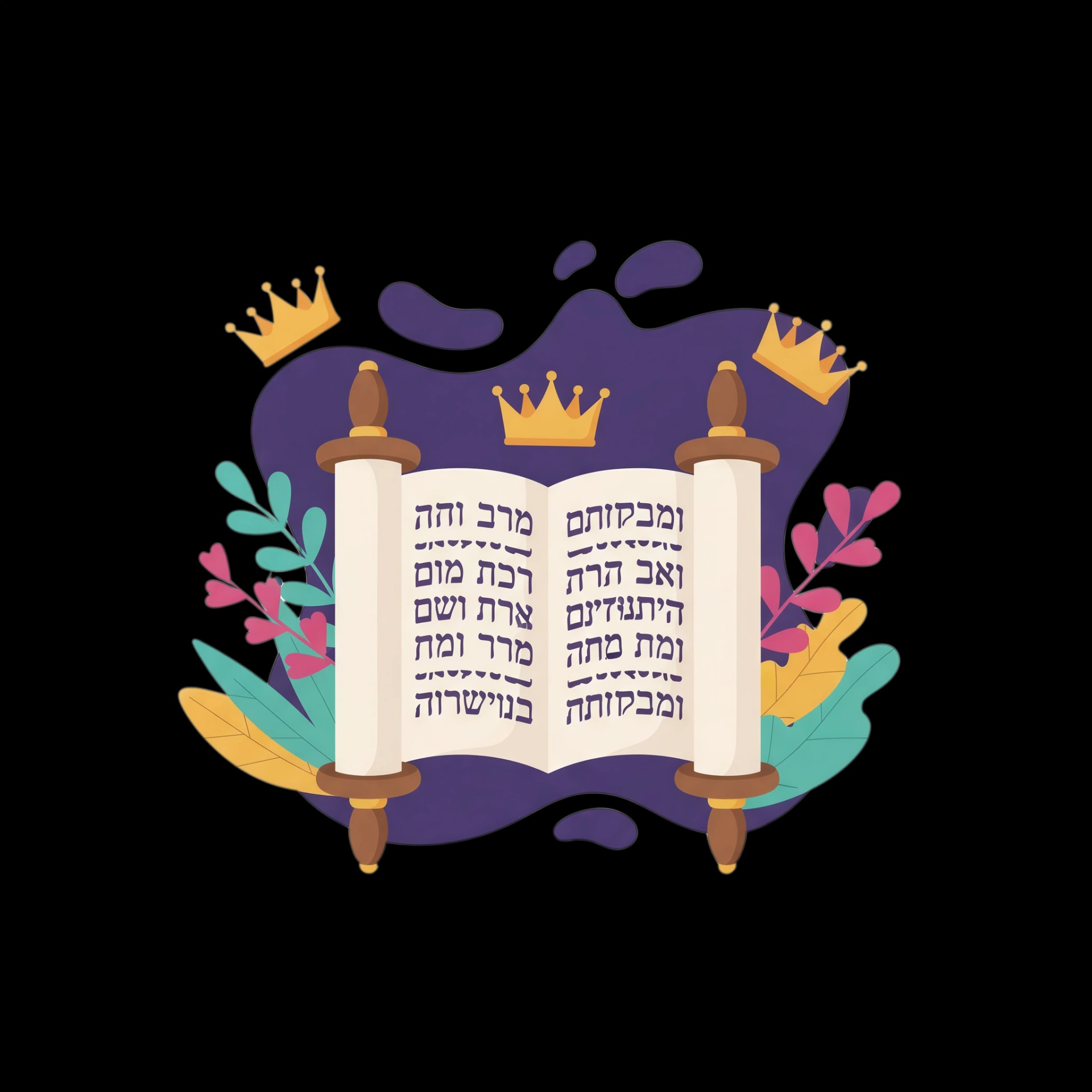 Stylized Torah Scroll