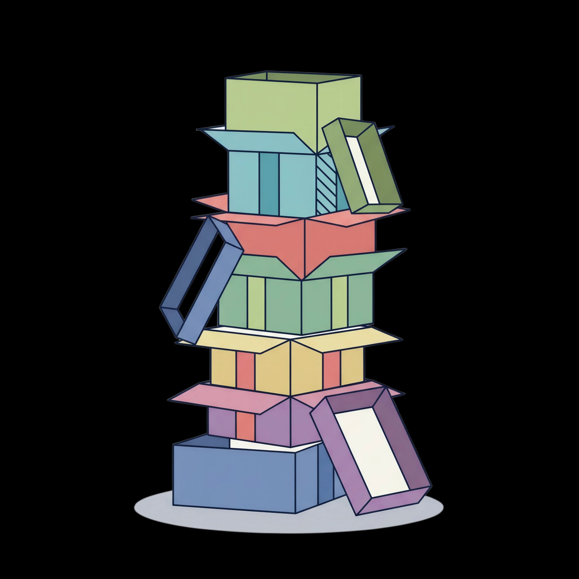 Colorful Gift Box Stack