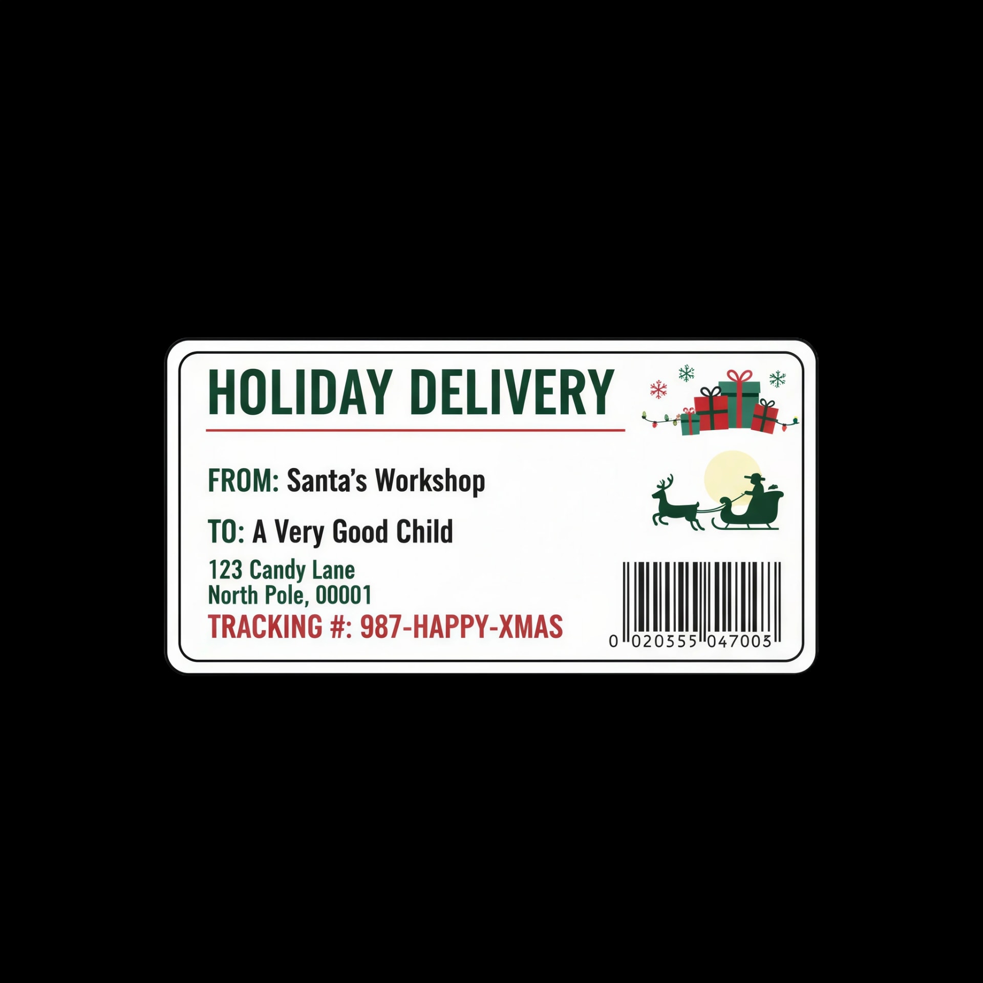 Festive Shipping Label