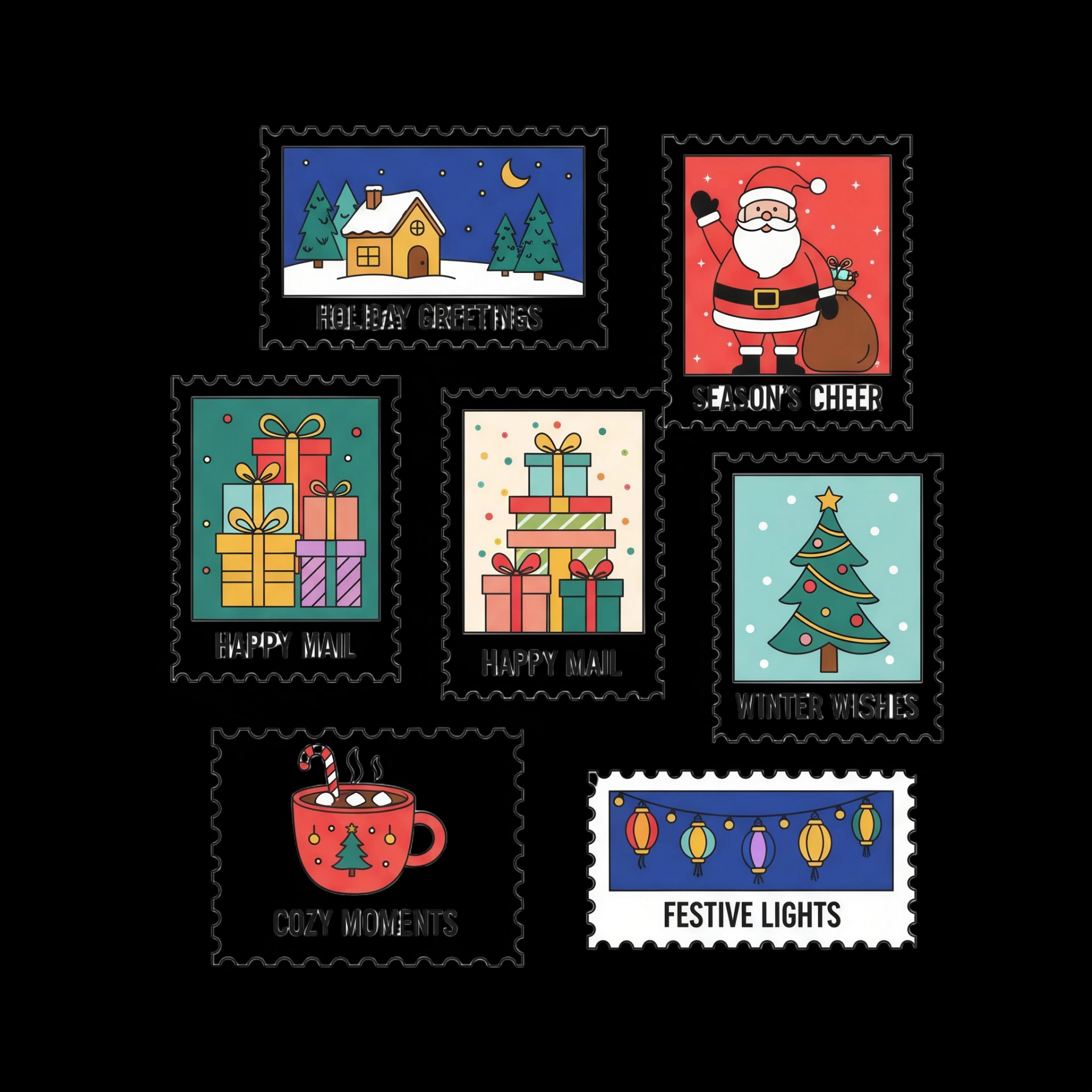 Festive Postage Stamps