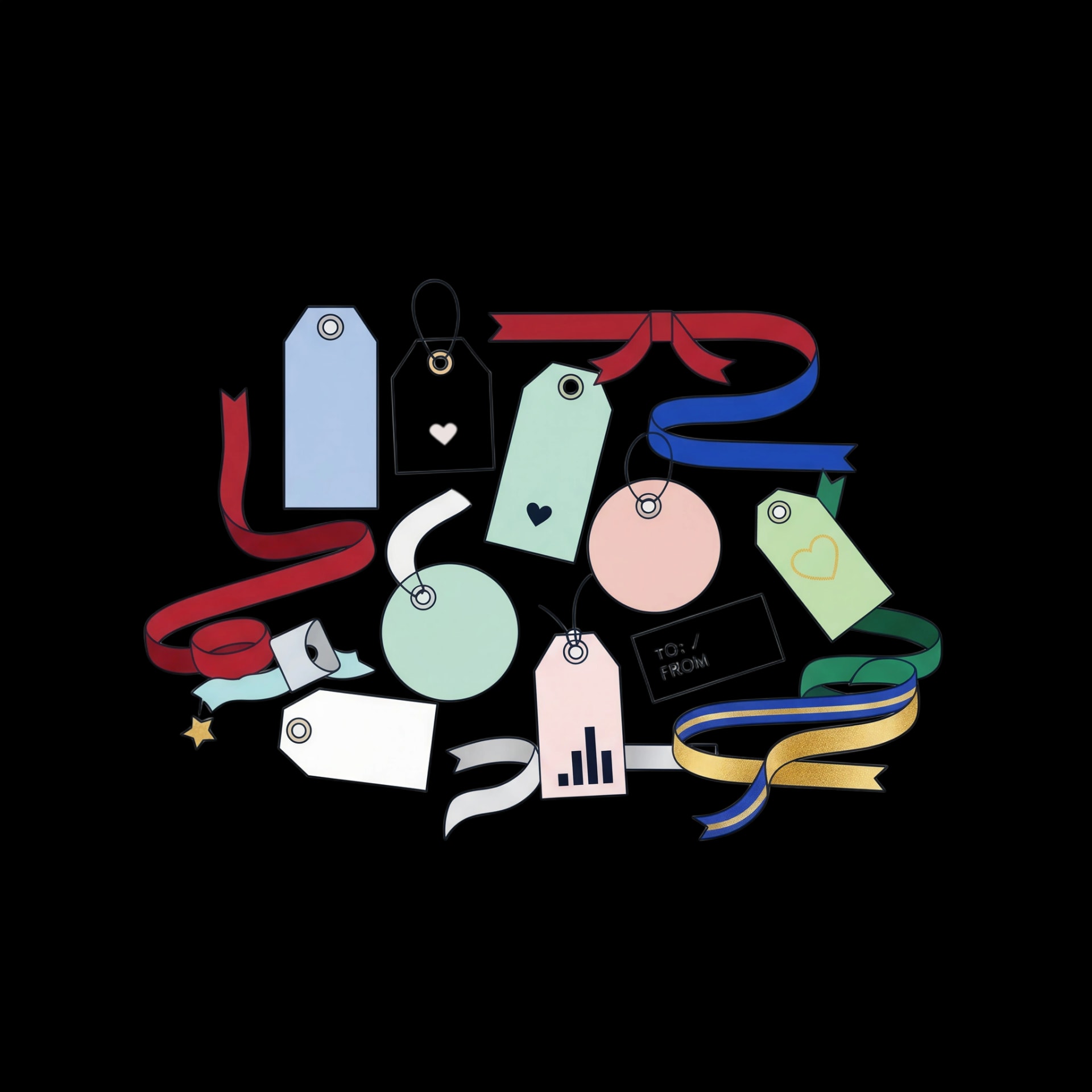 Festive Tags and Ribbons