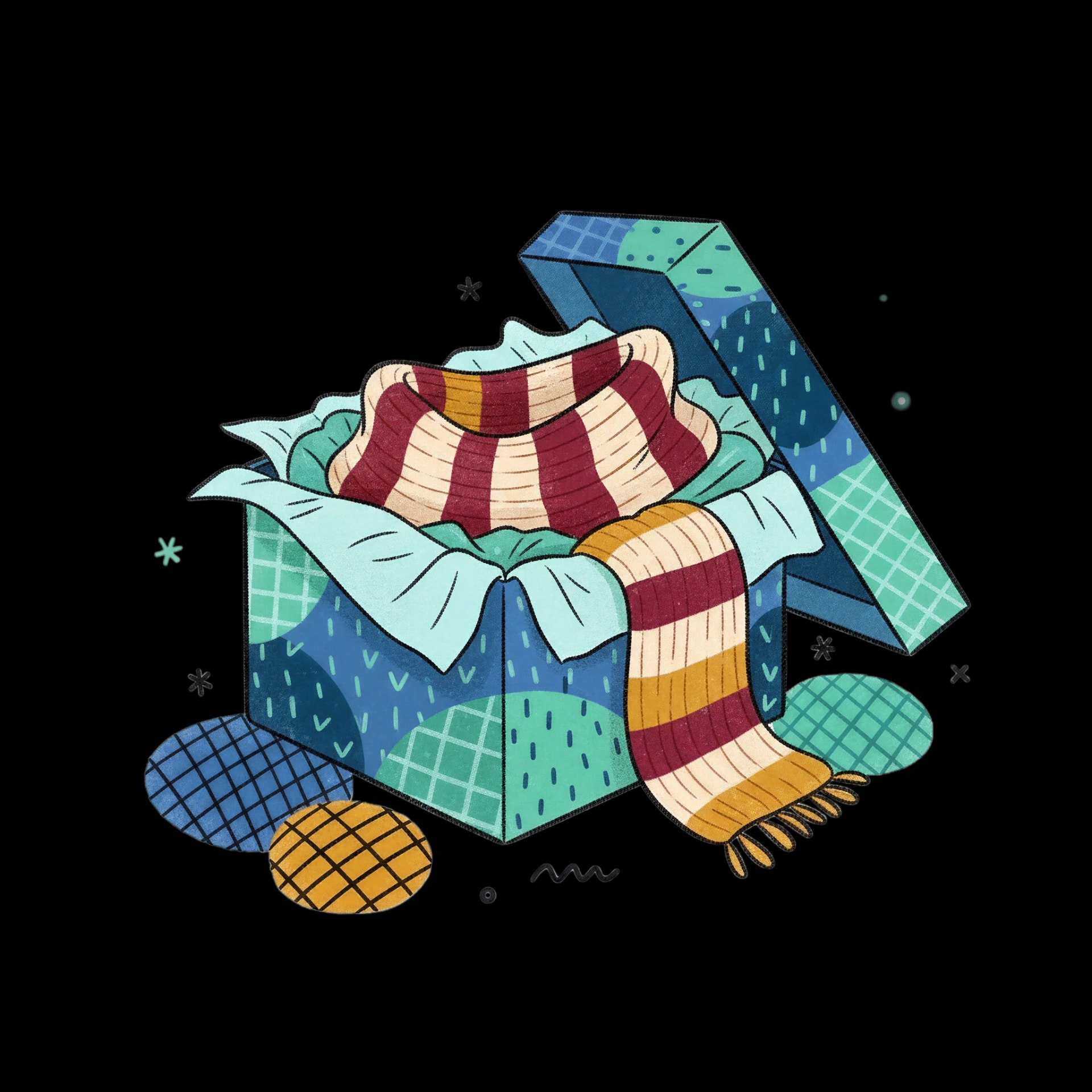 Open Gift with Scarf