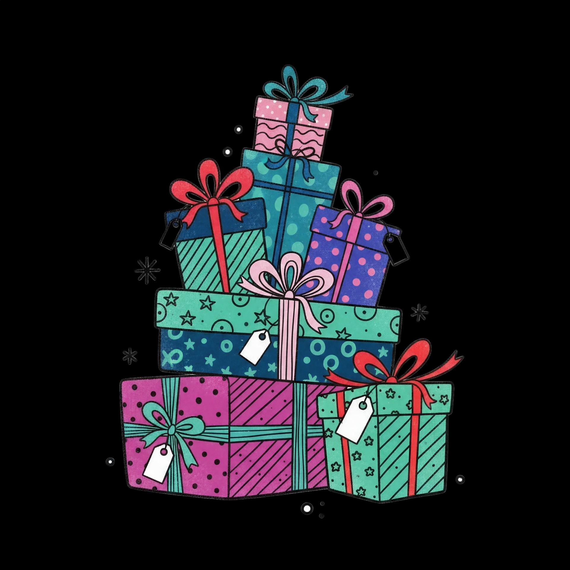 Stack of Holiday Gifts