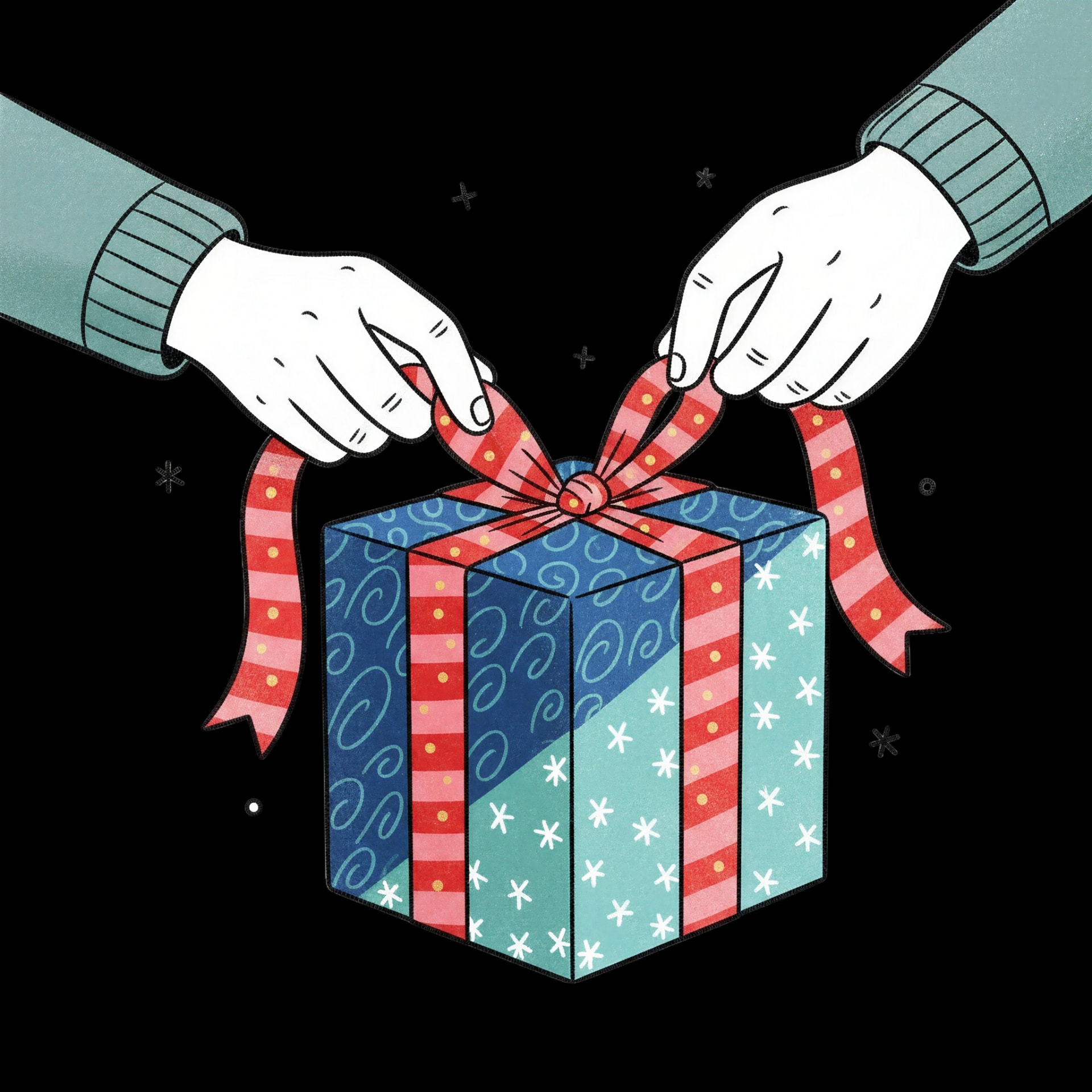 Tying a Festive Ribbon