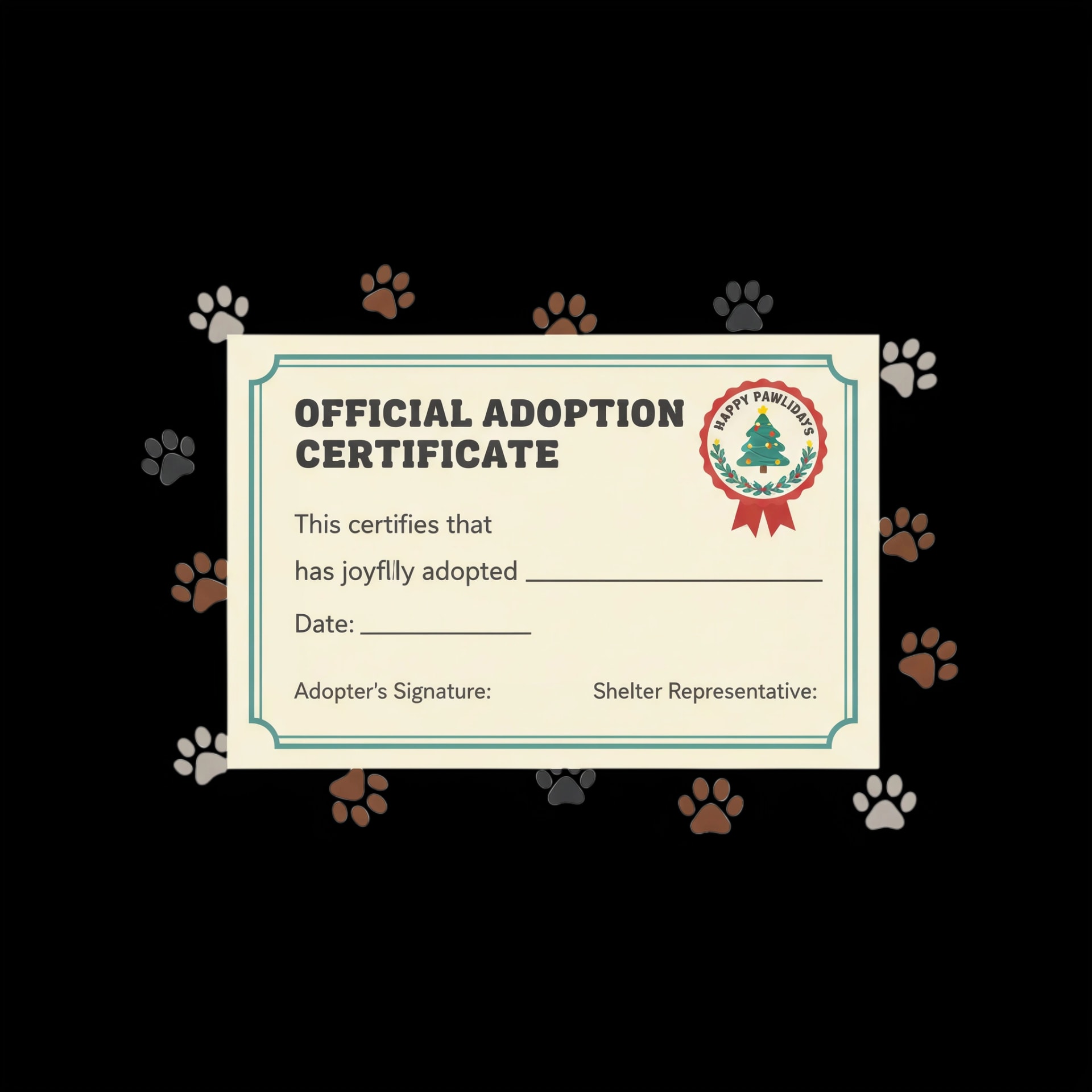 Holiday Adoption Certificate