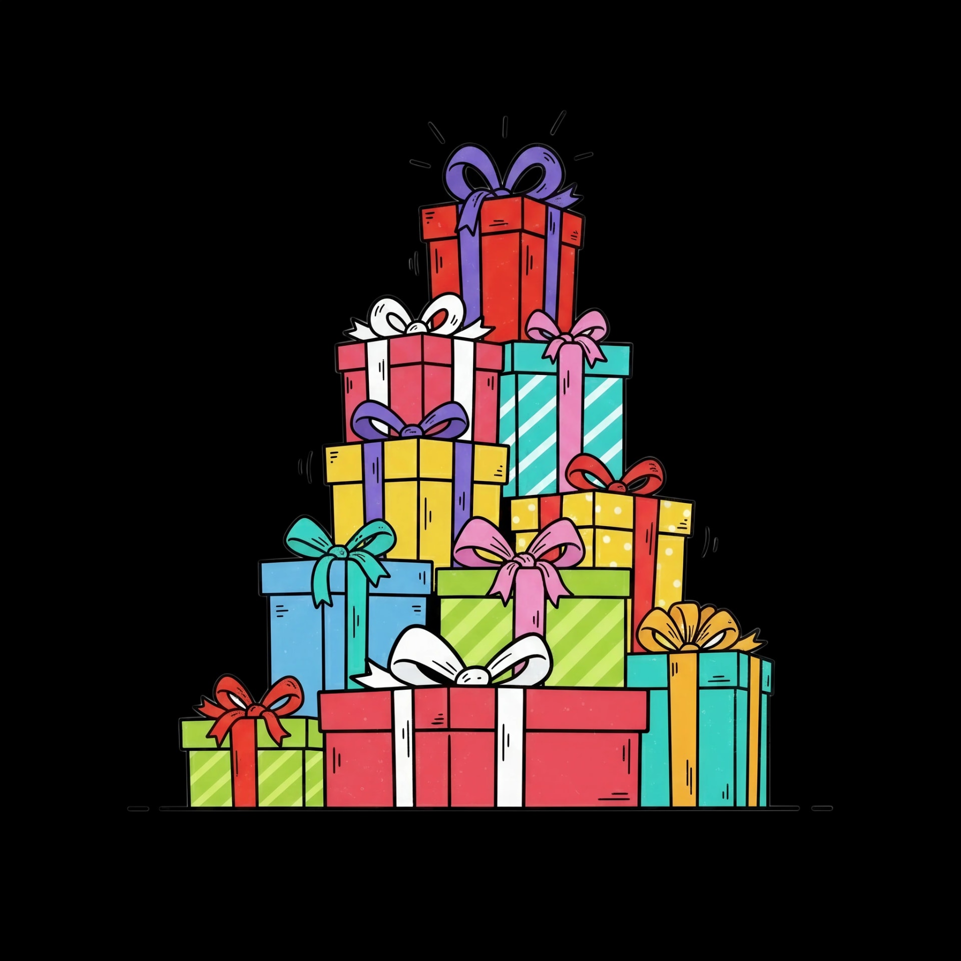 Stack of Holiday Gifts