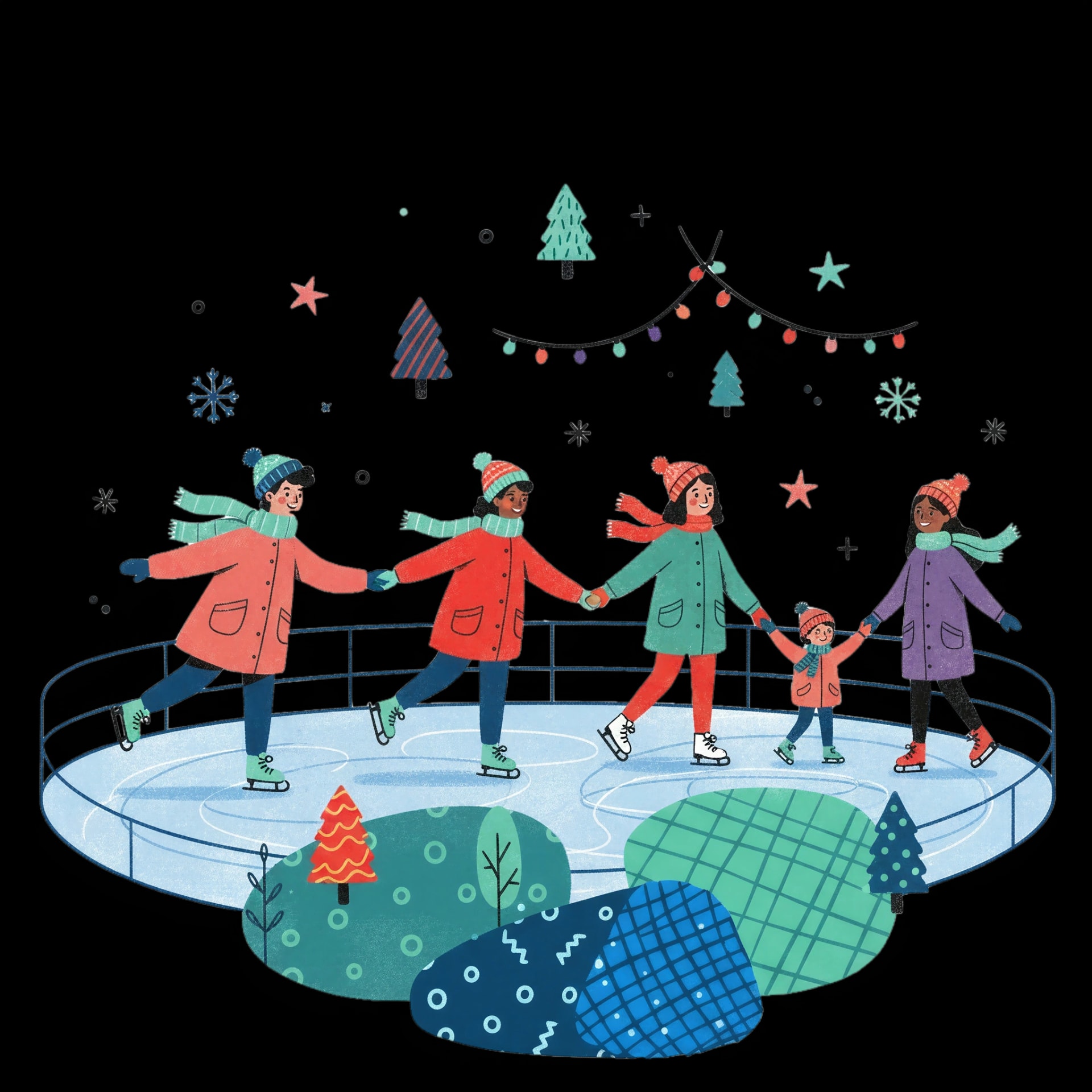 Festive Ice Skating Fun