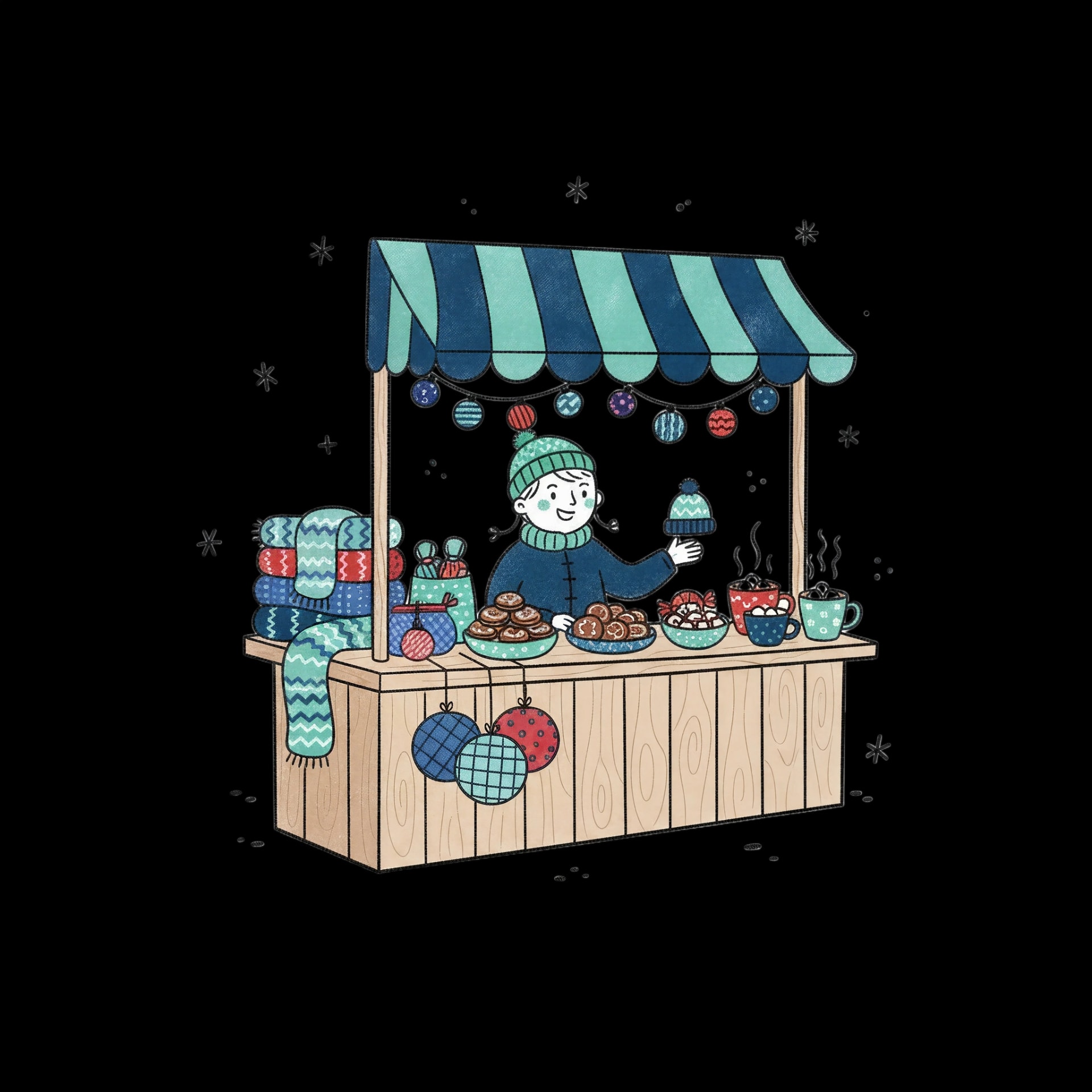 Festive Winter Market Stall