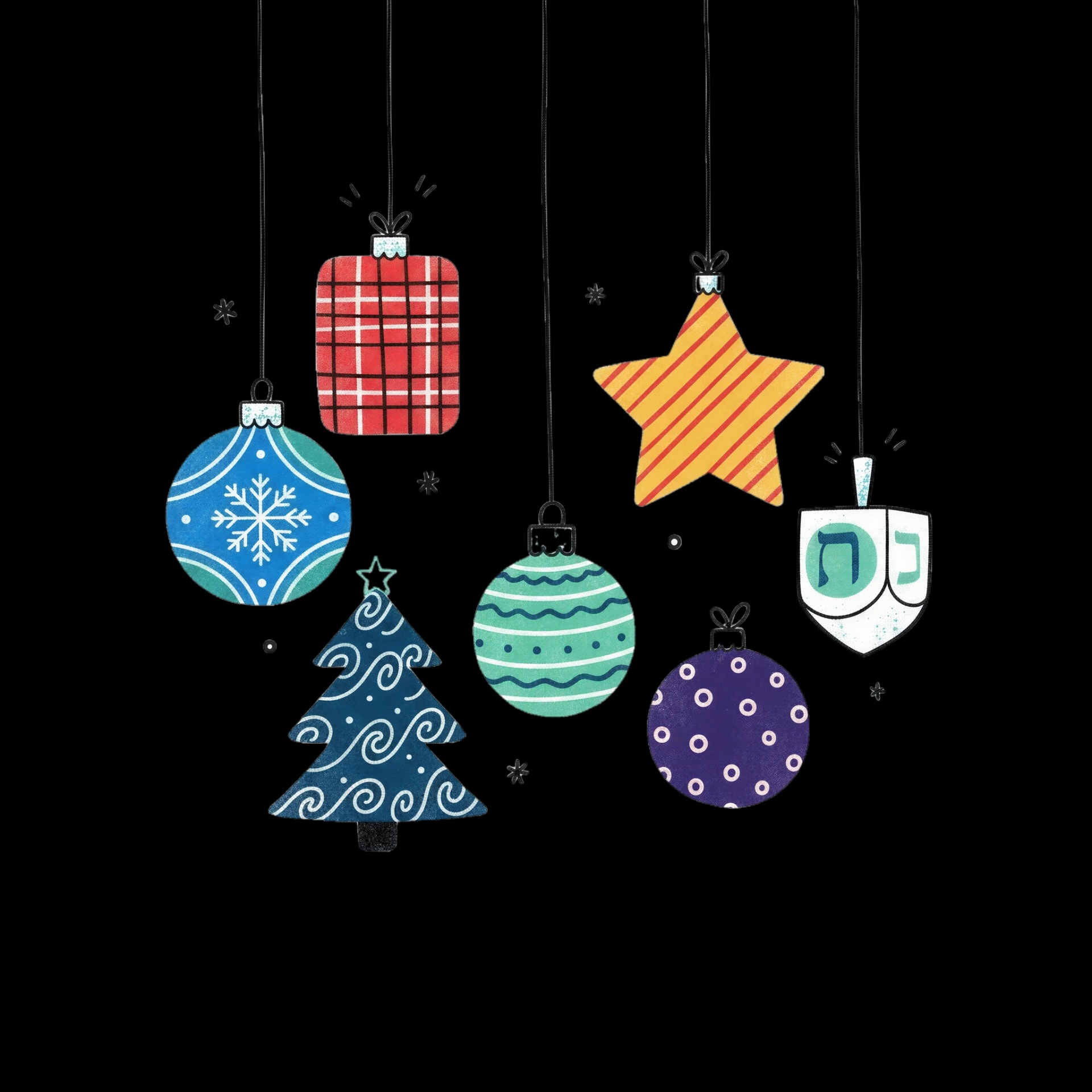 Diverse Holiday Ornaments