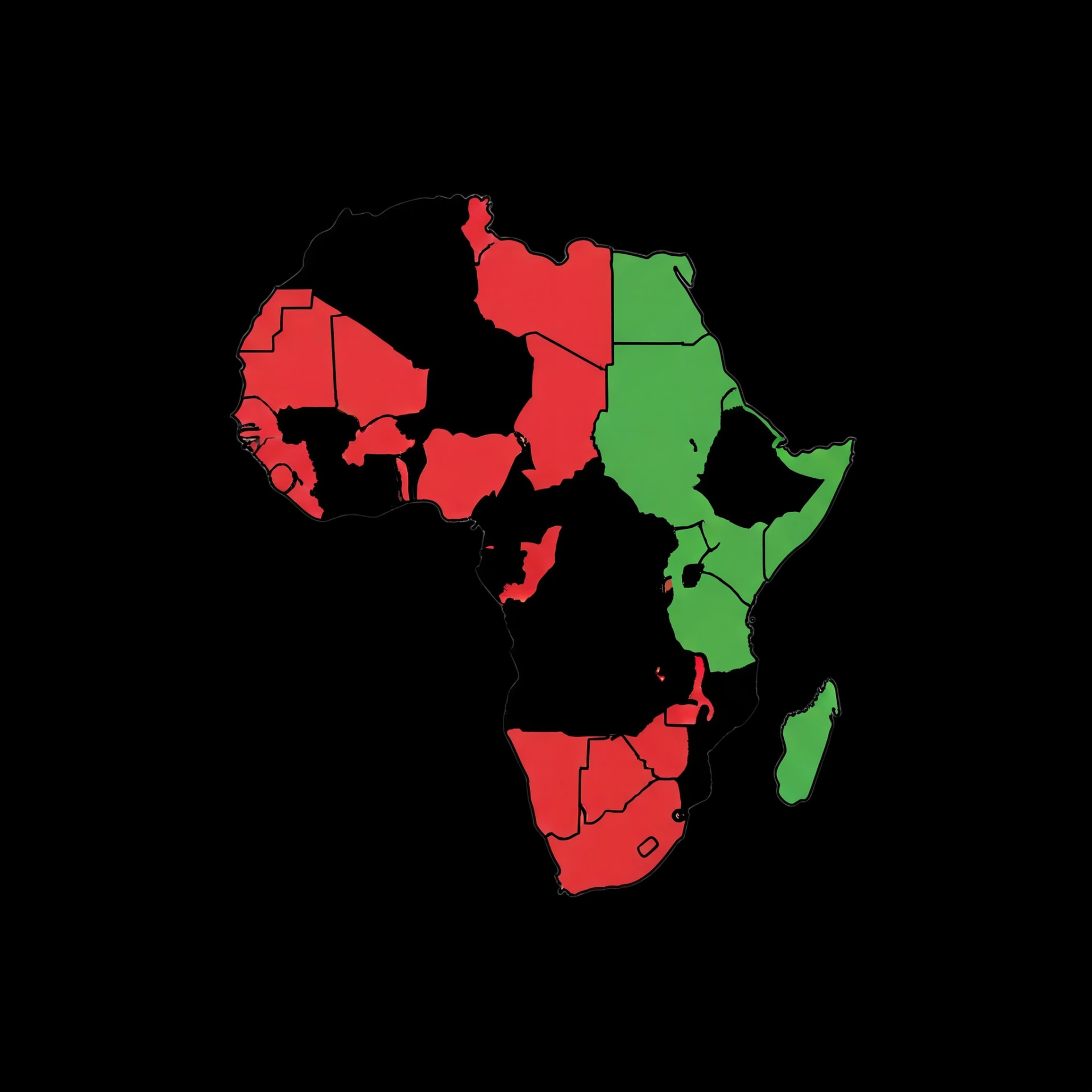 Kwanzaa Colors Africa Map