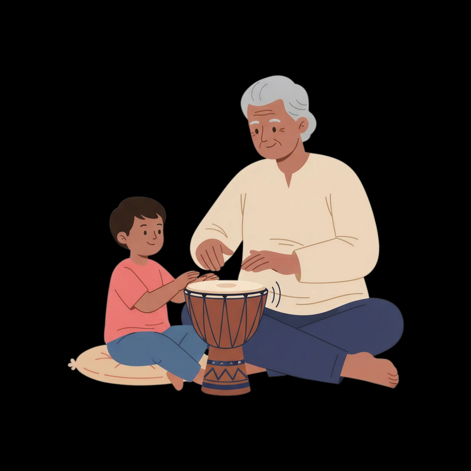 Child Learning Drum